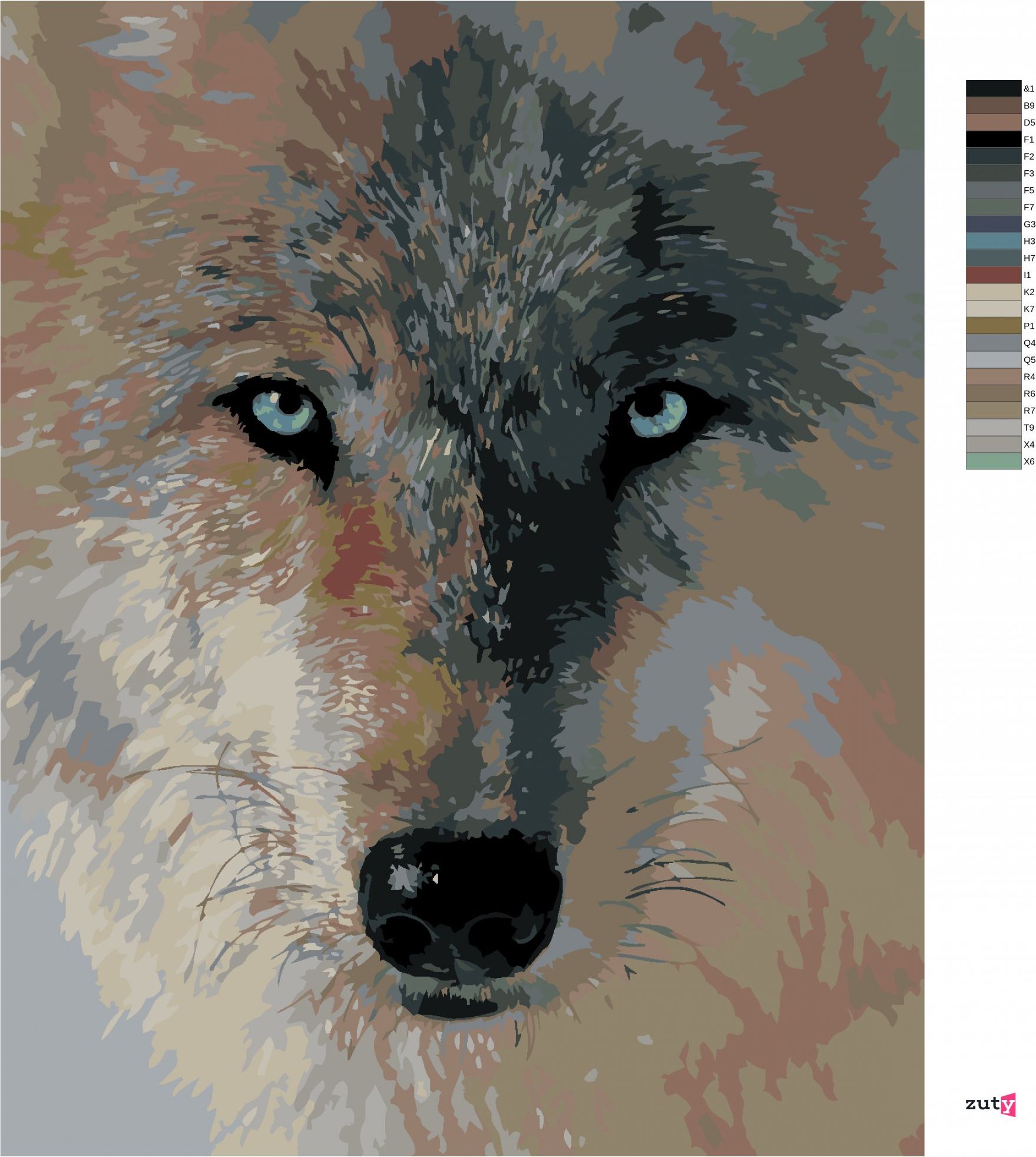 zuty Malování podle čísel – VLČÍ POHLED (COLLIN BOGLE) - Rozměr: 40x50 cm, Rámování: Varianta: bez rámu a bez vypnutí plátna - obrázek 7