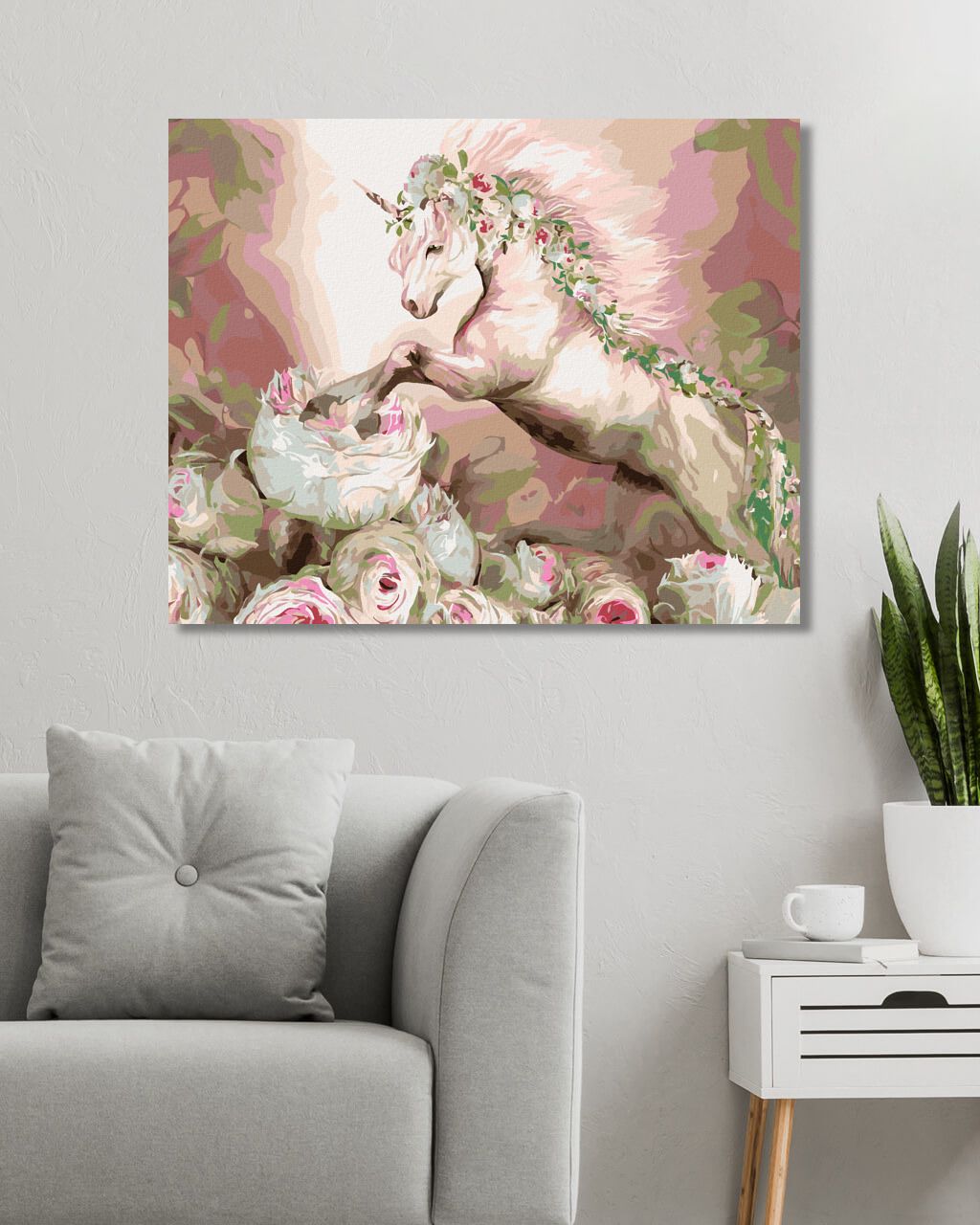 zuty Malování podle čísel - JEDNOROŽEC A RŮŽE (CAROL CAVALARIS) - Rozměr: 40x50 cm, Rámování: Varianta: bez rámu a bez vypnutí plátna - obrázek 10