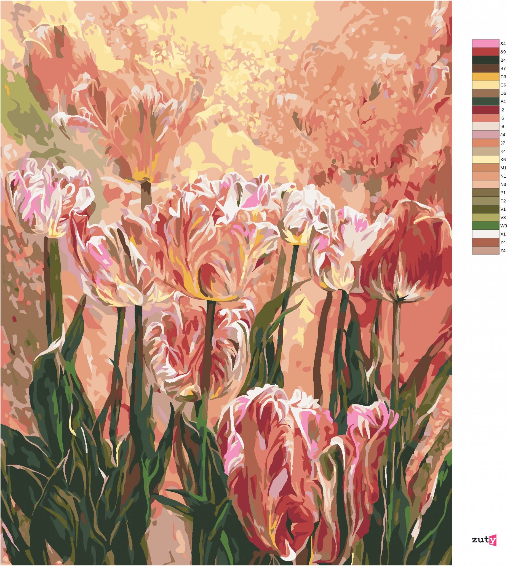 zuty Malování podle čísel - TULIPÁNY (CAROL CAVALARIS) - Rozměr: 40x50 cm, Rámování: Varianta: vypnuté plátno na rám - obrázek 4