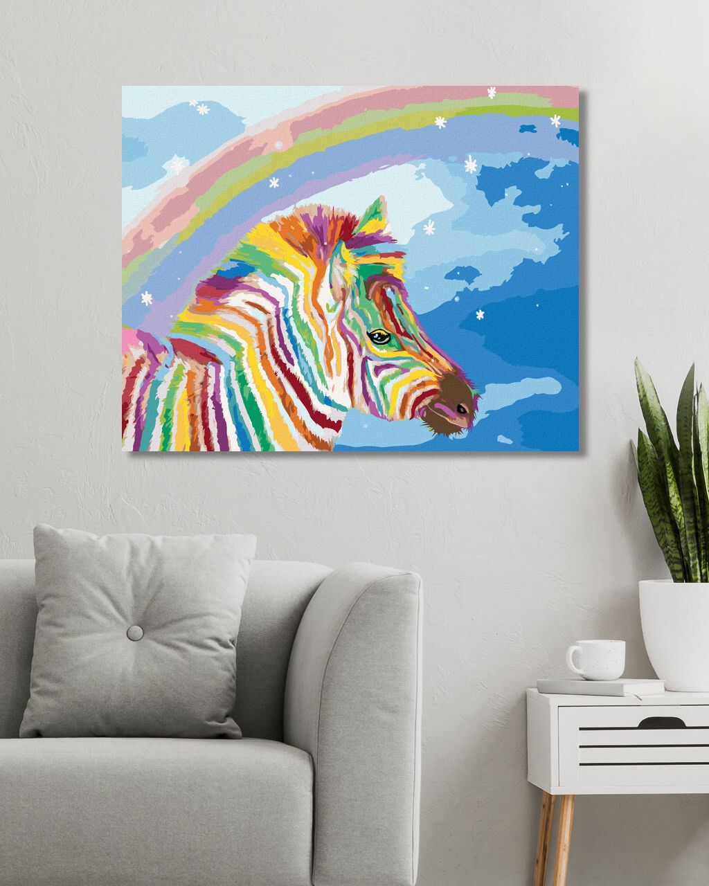 zuty Malování podle čísel - ZEBRA A DUHA(CAROL CAVALARIS) - Rozměr: 40x50 cm, Rámování: Varianta: bez rámu a bez vypnutí plátna - obrázek 8