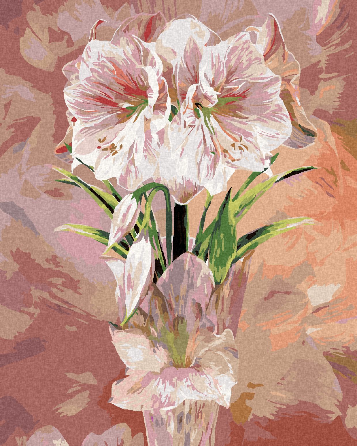 zuty Malování podle čísel - AMARYLIS VE VÁZE (CAROL CAVALARIS) - Rozměr: 40x50 cm, Rámování: Varianta: bez rámu a bez vypnutí plátna - obrázek 1