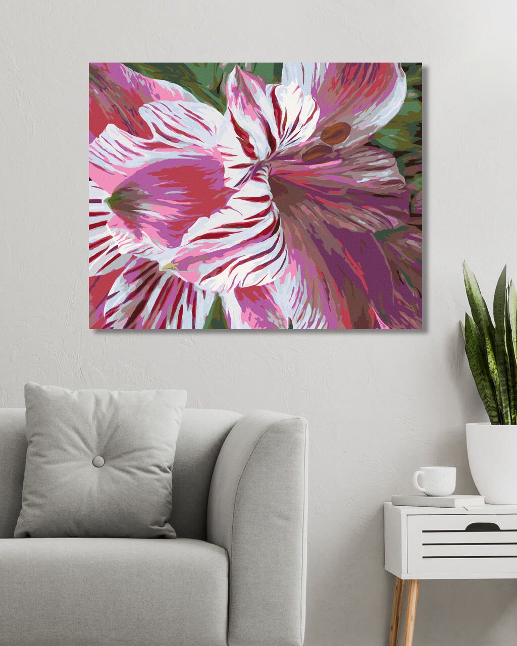 zuty Malování podle čísel - RŮŽOVÉ LILIE (CAROL CAVALARIS) - Rozměr: 40x50 cm, Rámování: Varianta: bez rámu a bez vypnutí plátna - obrázek 9