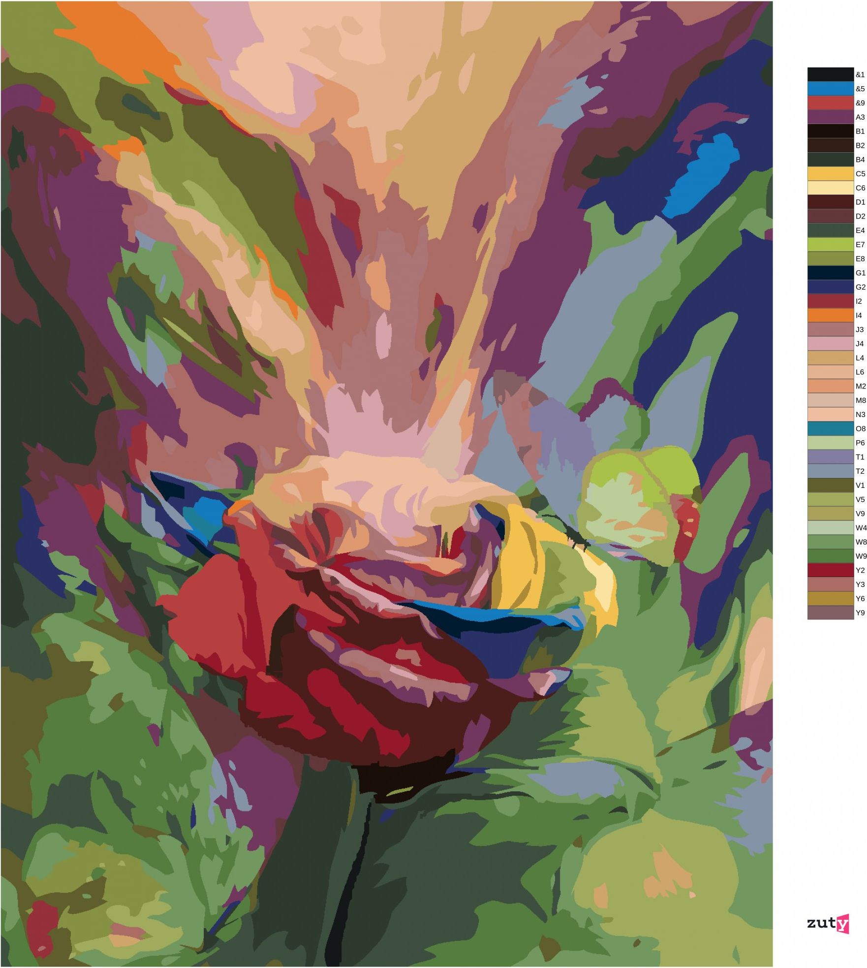 zuty Malování podle čísel - DUHOVÁ RŮŽE A MOTÝL (CAROL CAVALARIS) - Rozměr: 40x50 cm, Rámování: Varianta: bez rámu a bez vypnutí plátna - obrázek 9