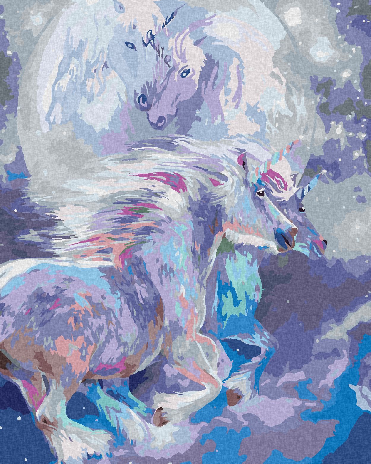 zuty Malování podle čísel - JEDNOROŽCI SPŘÍZNĚNÉ DUŠE (CAROL CAVALARIS) - Rozměr: 40x50 cm, Rámování: Varianta: vypnuté plátno na rám - obrázek 1