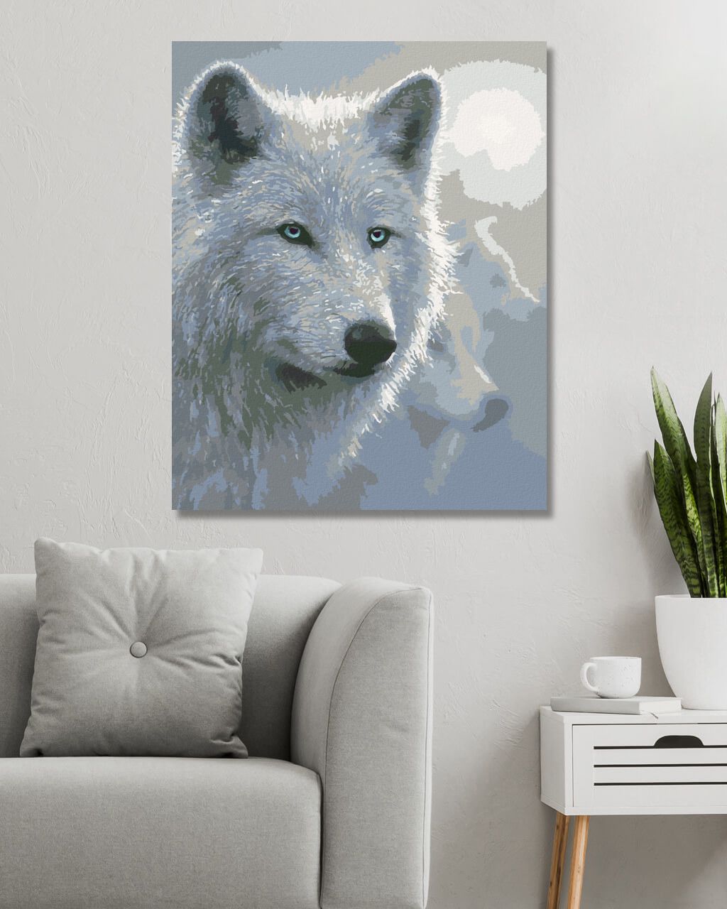 zuty Malování podle čísel – BÍLÝ VLK (COLLIN BOGLE) - Rozměr: 40x50 cm, Rámování: Varianta: bez rámu a bez vypnutí plátna - obrázek 5