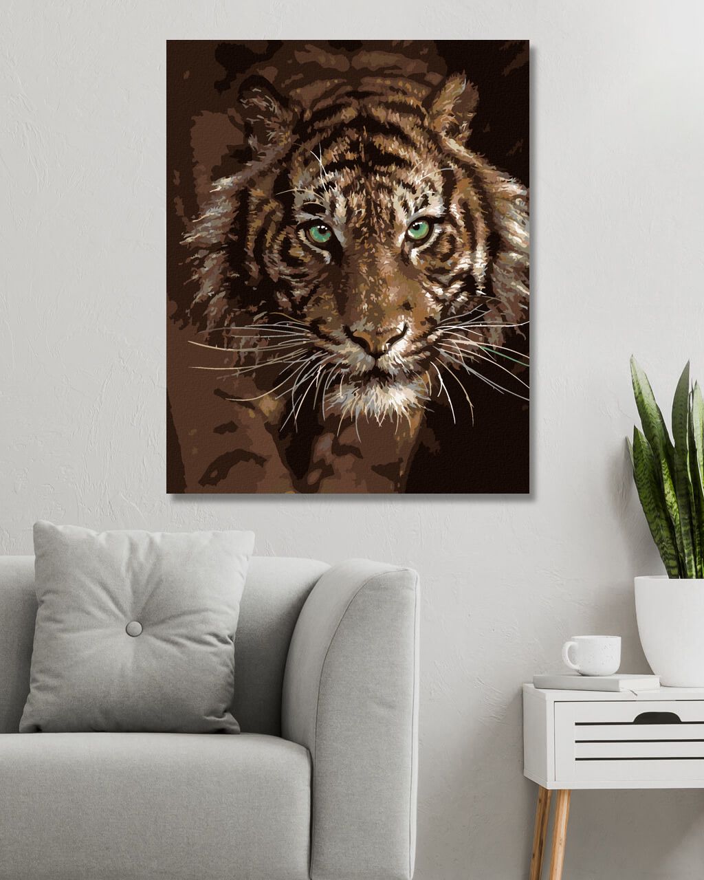 zuty Malování podle čísel – TYGŘÍ POHLED (COLLIN BOGLE) - Rozměr: 40x50 cm, Rámování: Varianta: bez rámu a bez vypnutí plátna - obrázek 6