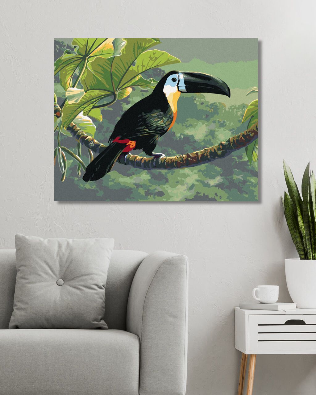 zuty Malování podle čísel – TUKAN NA VĚTVI V PRALESE (JAMES HAUTMAN) - Rozměr: 40x50 cm, Rámování: Varianta: bez rámu a bez vypnutí plátna - obrázek 7