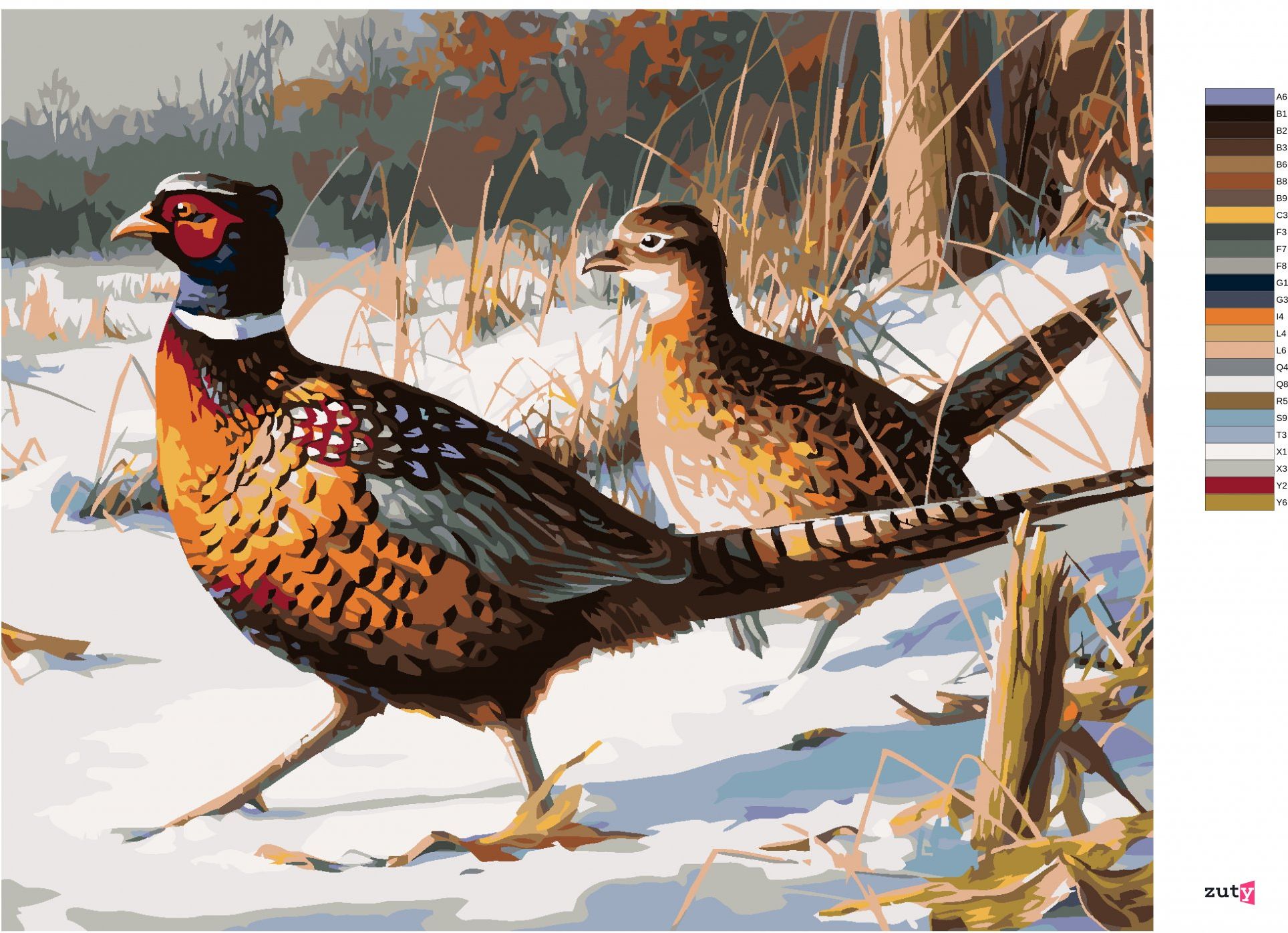 zuty Malování podle čísel – BAŽANT S DRUŽKOU VE SNĚHU (JAMES HAUTMAN) - Rozměr: 40x50 cm, Rámování: Varianta: bez rámu a bez vypnutí plátna - obrázek 4
