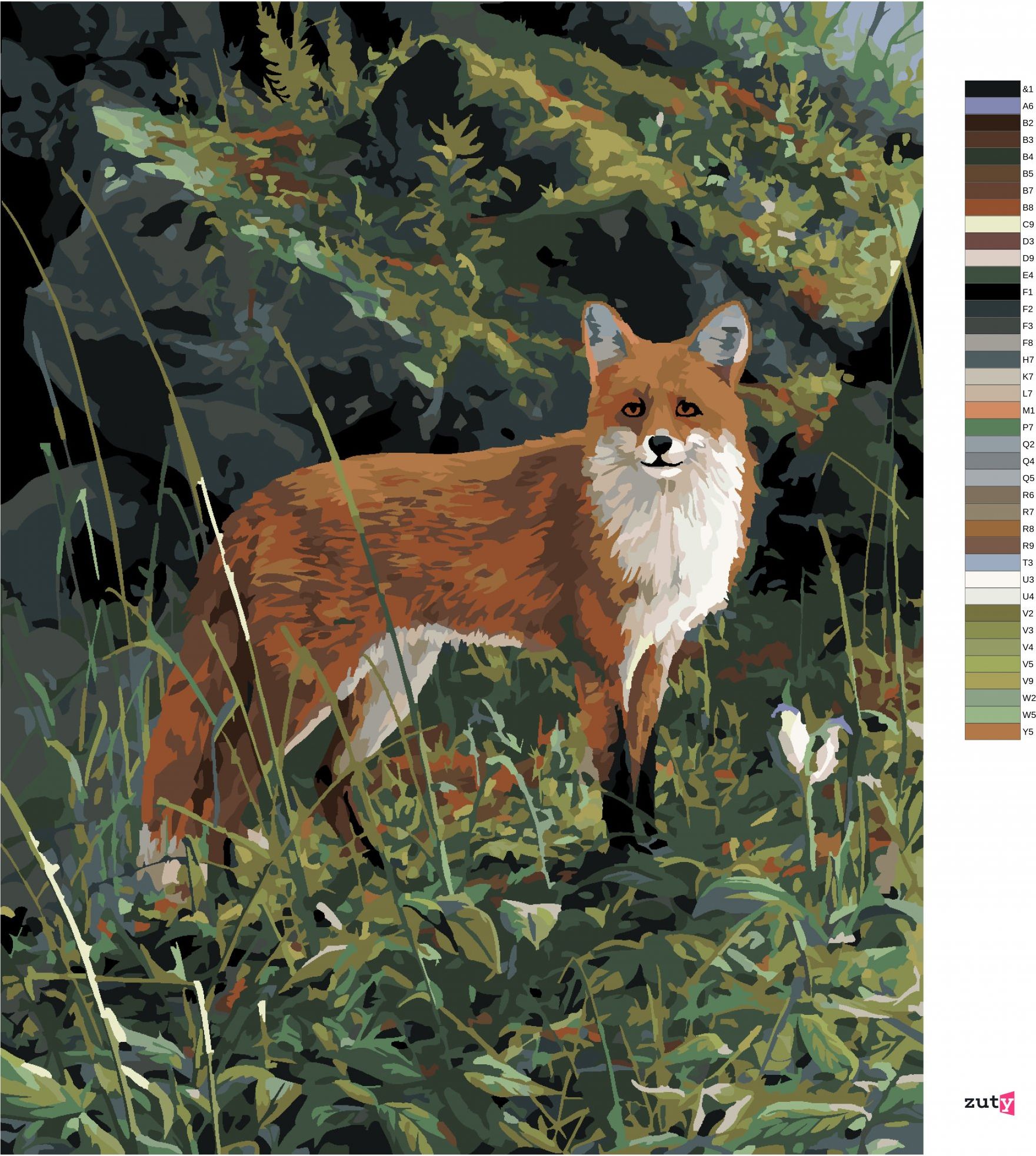 zuty Malování podle čísel – LIŠKA V LESE (JAMES HAUTMAN) - Rozměr: 40x50 cm, Rámování: Varianta: vypnuté plátno na rám - obrázek 8
