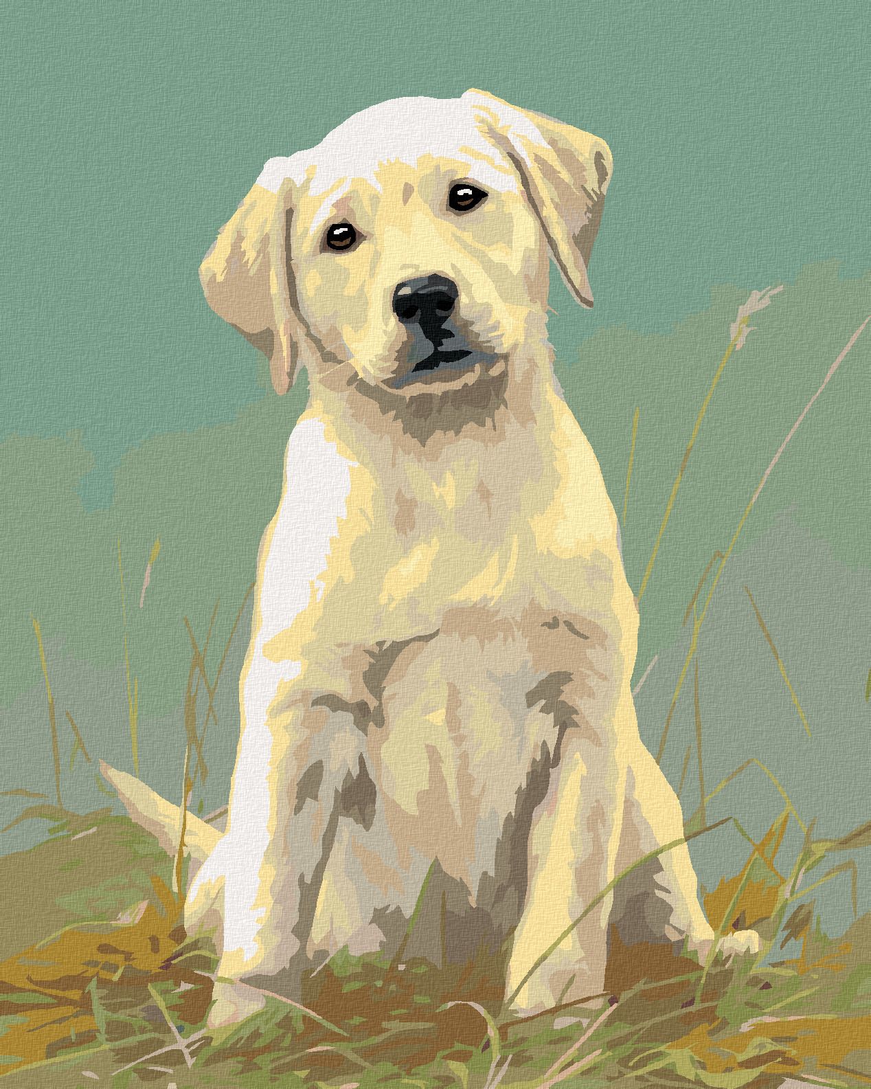 zuty Malování podle čísel – ŠTĚNĚ LABRADORA (JAMES HAUTMAN) - Rozměr: 40x50 cm, Rámování: Varianta: vypnuté plátno na rám - obrázek 1
