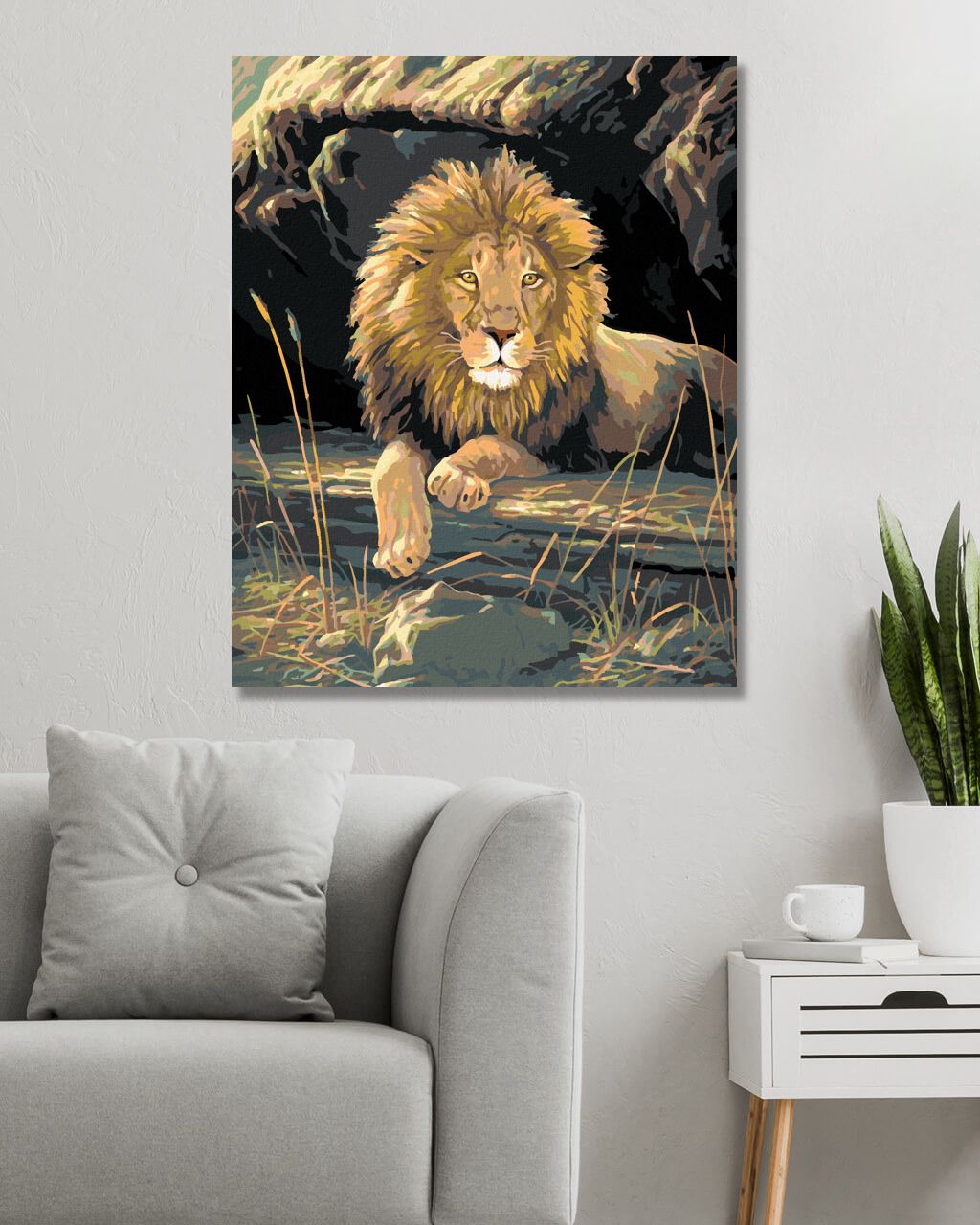 zuty Malování podle čísel – ODPOČÍVAJÍCÍ LEV (JAMES HAUTMAN) - Rozměr: 40x50 cm, Rámování: Varianta: vypnuté plátno na rám - obrázek 4