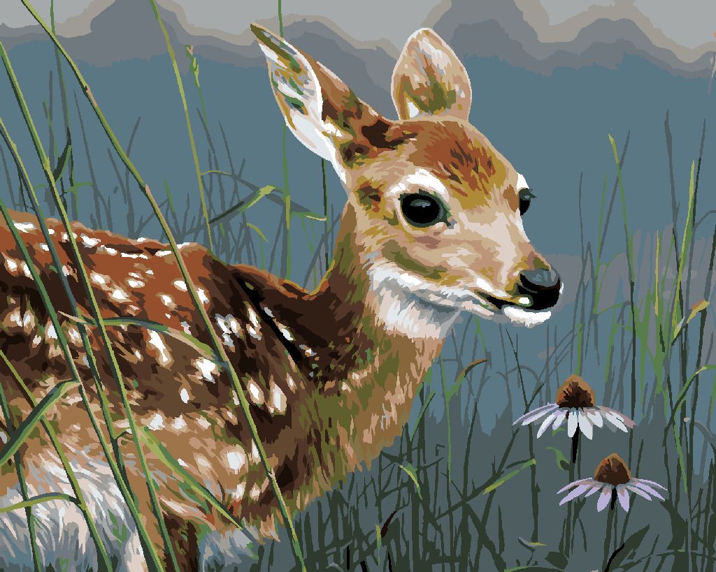 zuty Malování podle čísel – KOLOUCH A KVĚTINY (JAMES HAUTMAN) - Rozměr: 40x50 cm, Rámování: Varianta: vypnuté plátno na rám - obrázek 9