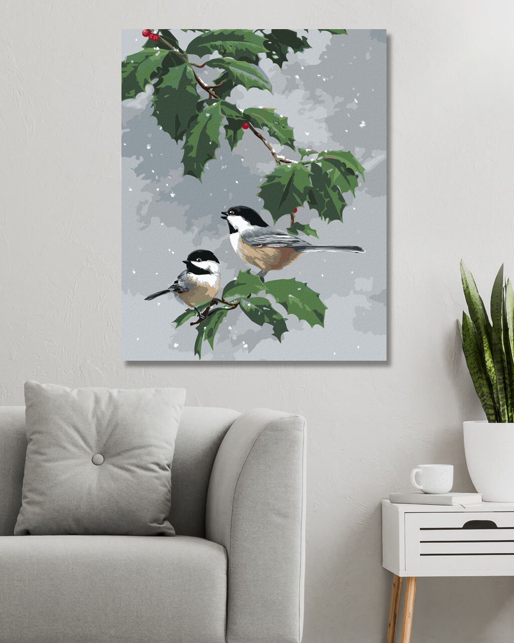 zuty Malování podle čísel – SÝKORA NA VĚTVI CESMÍNY (JAMES HAUTMAN) - Rozměr: 40x50 cm, Rámování: Varianta: bez rámu a bez vypnutí plátna - obrázek 7