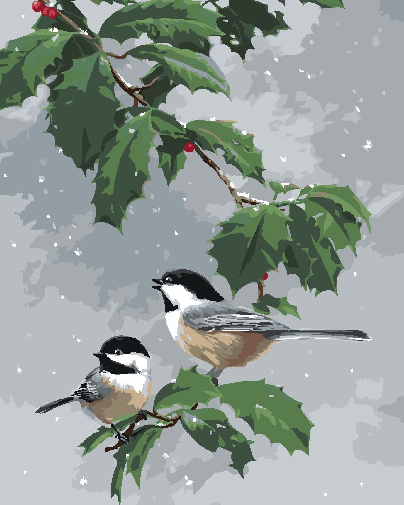zuty Malování podle čísel – SÝKORA NA VĚTVI CESMÍNY (JAMES HAUTMAN) - Rozměr: 40x50 cm, Rámování: Varianta: bez rámu a bez vypnutí plátna - obrázek 8