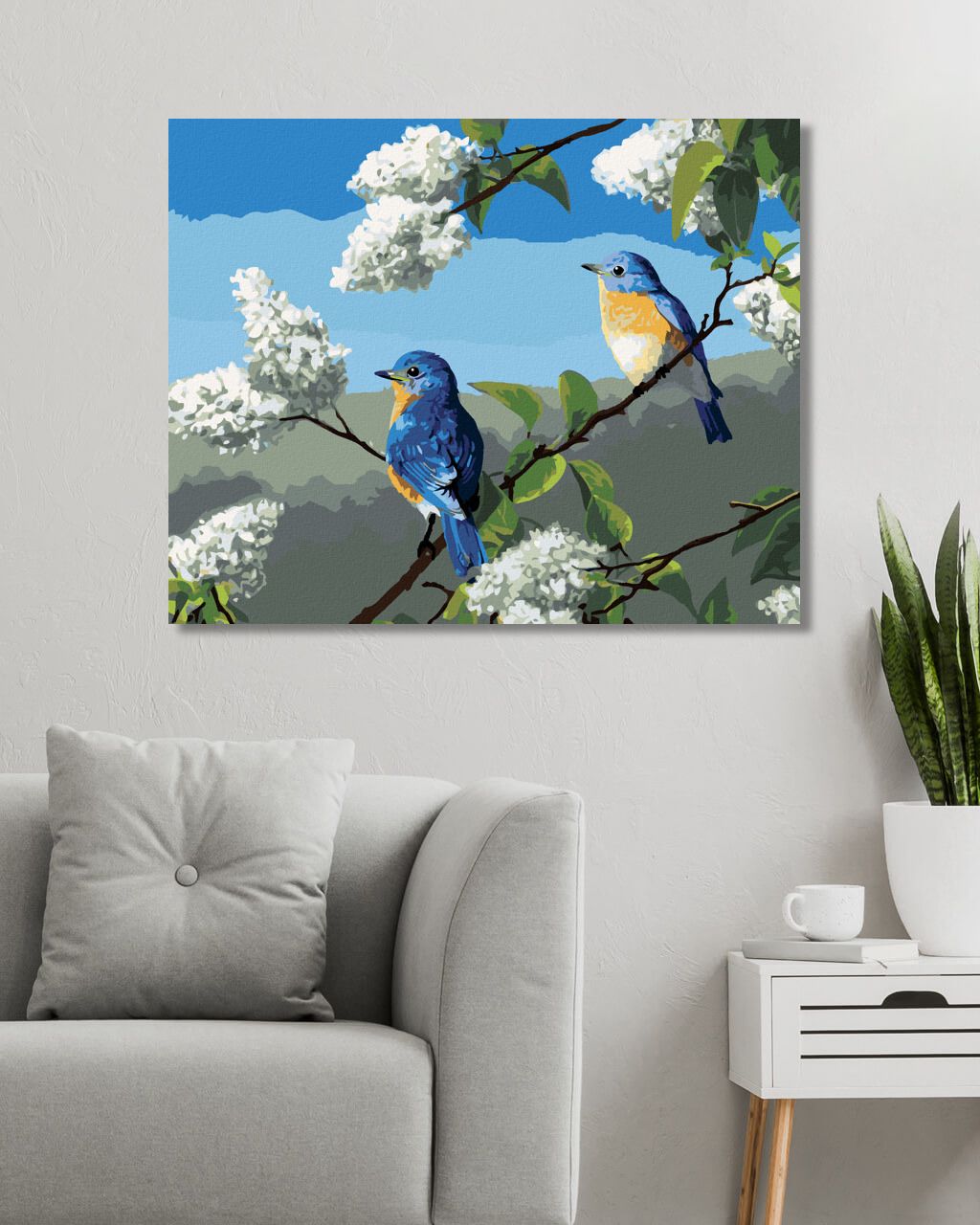 zuty Malování podle čísel - PTÁK SALAŠNÍK A ŠEŘÍK (ROBERT HAUTMAN) - Rozměr: 40x50 cm, Rámování: Varianta: bez rámu a bez vypnutí plátna - obrázek 3
