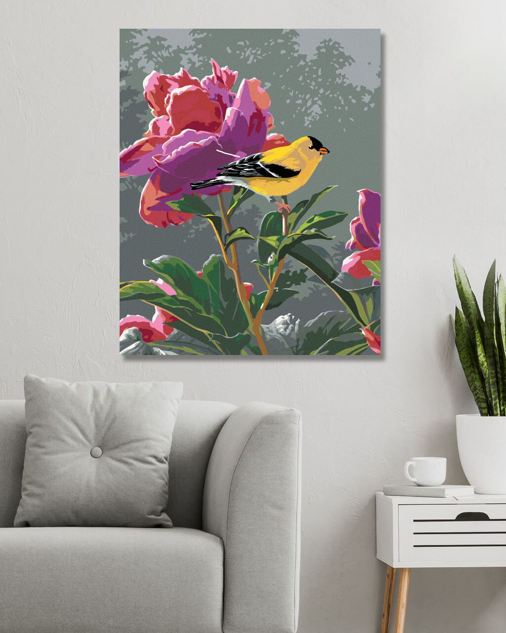 zuty Malování podle čísel – ČÍŽEK A PIVOŇKY (JAMES HAUTMAN) - Rozměr: 40x50 cm, Rámování: Varianta: vypnuté plátno na rám - obrázek 5