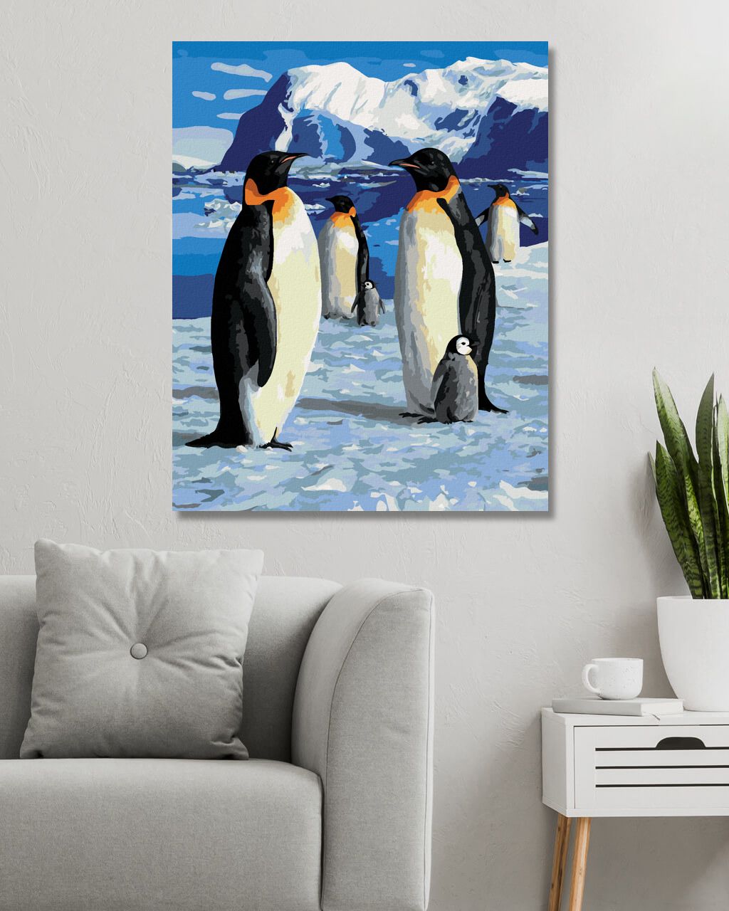 zuty Malování podle čísel - TUČNÁCI NA LEDOVCI (ROBERT HAUTMAN) - Rozměr: 40x50 cm, Rámování: Varianta: vypnuté plátno na rám - obrázek 3