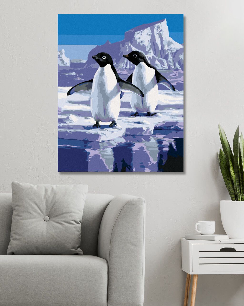zuty Malování podle čísel - PÁR TUČNÁKŮ NA LEDOVCI (ROBERT HAUTMAN) - Rozměr: 40x50 cm, Rámování: Varianta: bez rámu a bez vypnutí plátna - obrázek 2