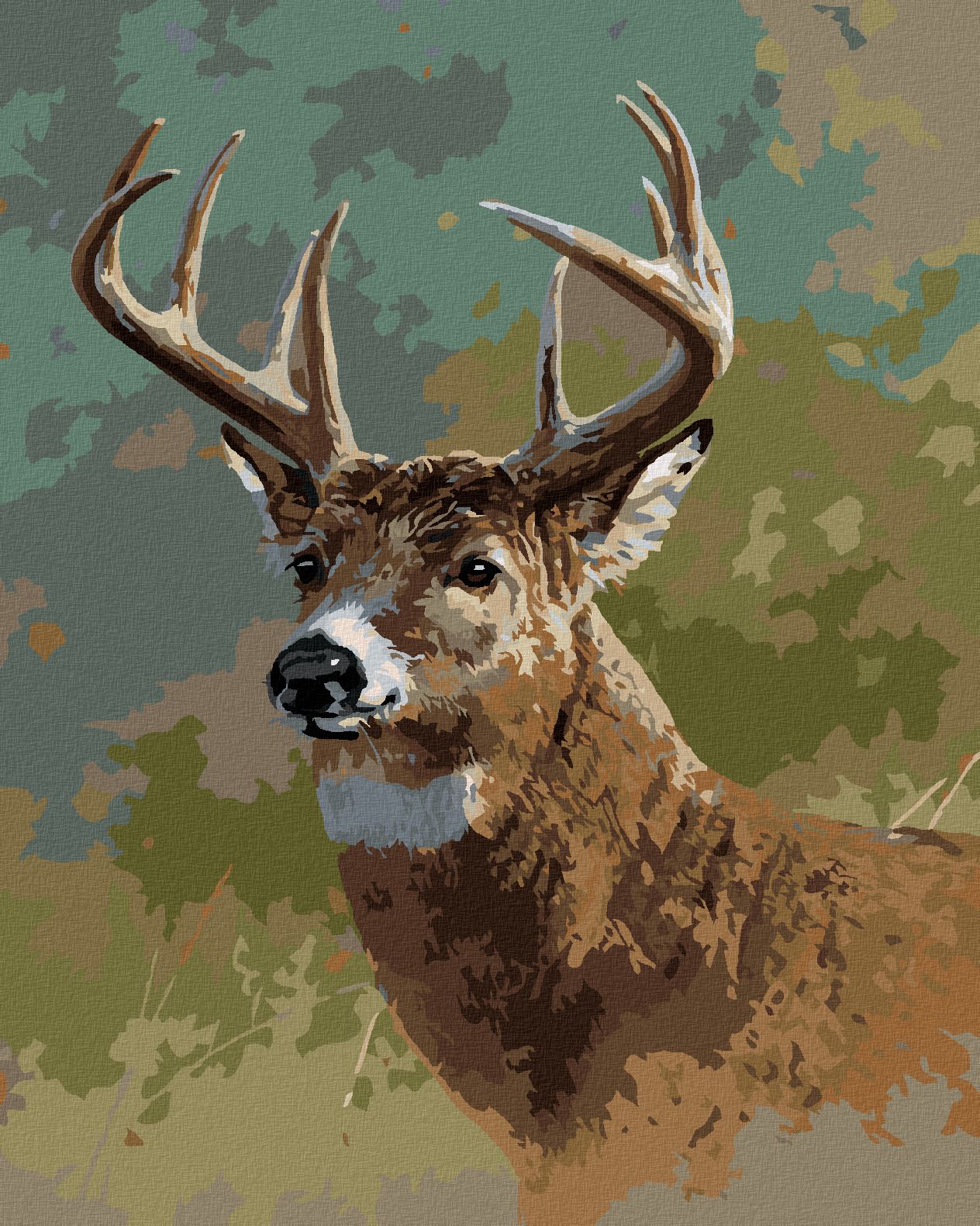 zuty Malování podle čísel - JELEN (JAMES HAUTMAN) - Rozměr: 40x50 cm, Rámování: Varianta: vypnuté plátno na rám - obrázek 1