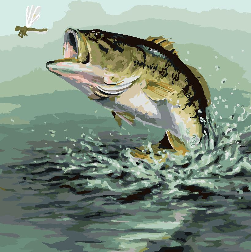zuty Malování podle čísel - OKOUN LOVÍCÍ VÁŽKU (ROBERT HAUTMAN) - Rozměr: 40x50 cm, Rámování: Varianta: vypnuté plátno na rám - obrázek 5