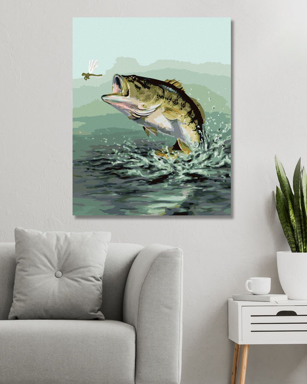 zuty Malování podle čísel - OKOUN LOVÍCÍ VÁŽKU (ROBERT HAUTMAN) - Rozměr: 40x50 cm, Rámování: Varianta: vypnuté plátno na rám - obrázek 6