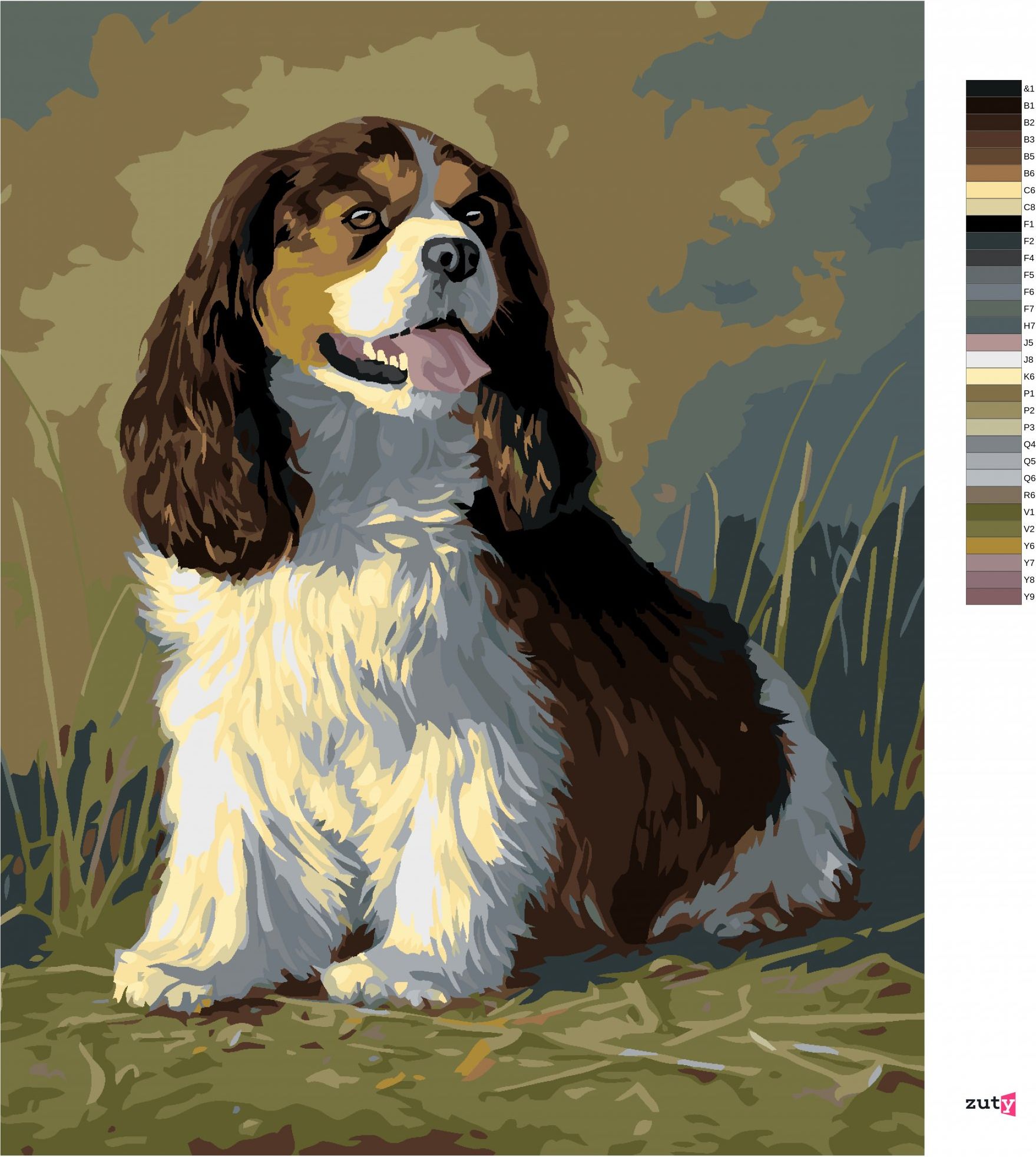 zuty Malování podle čísel – KAVALÍR KING CHARLES ŠPANĚL (JAMES HAUTMAN) - Rozměr: 40x50 cm, Rámování: Varianta: bez rámu a bez vypnutí plátna - obrázek 5
