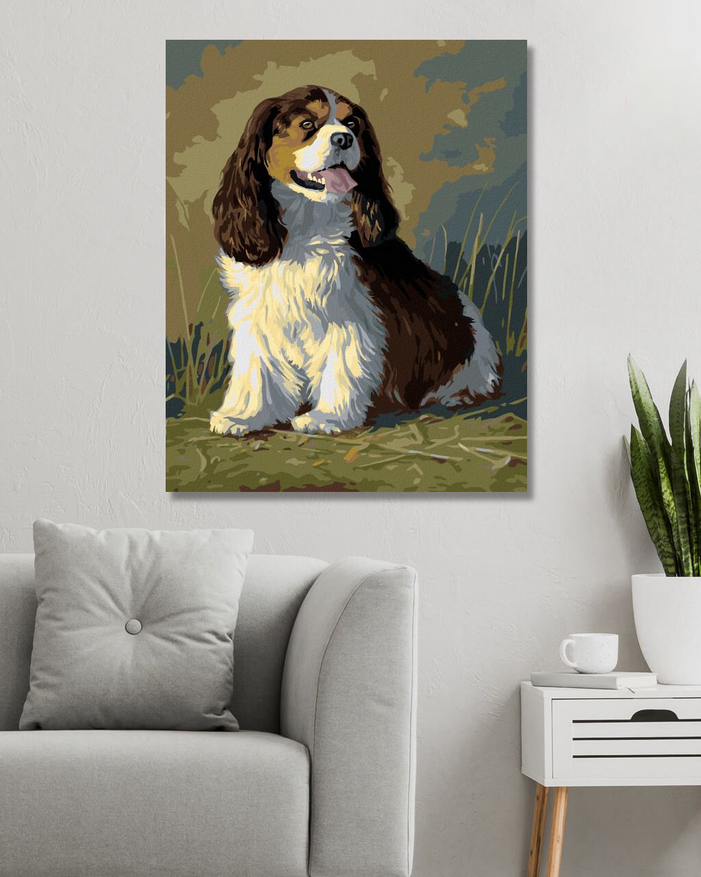 zuty Malování podle čísel – KAVALÍR KING CHARLES ŠPANĚL (JAMES HAUTMAN) - Rozměr: 40x50 cm, Rámování: Varianta: bez rámu a bez vypnutí plátna - obrázek 6