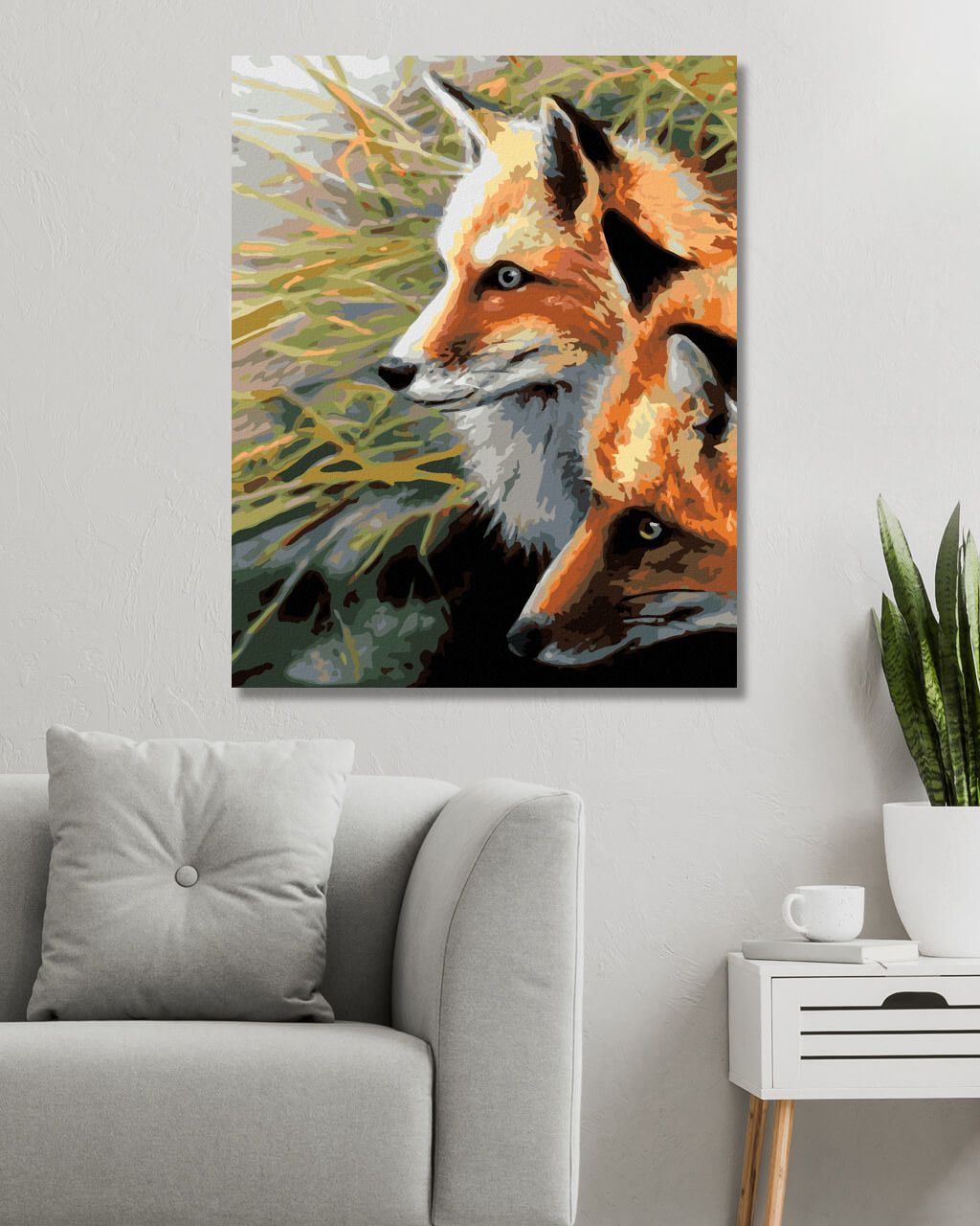 zuty Malování podle čísel - LIŠKY V TRÁVĚ (JOE HAUTMAN) - Rozměr: 40x50 cm, Rámování: Varianta: bez rámu a bez vypnutí plátna - obrázek 6