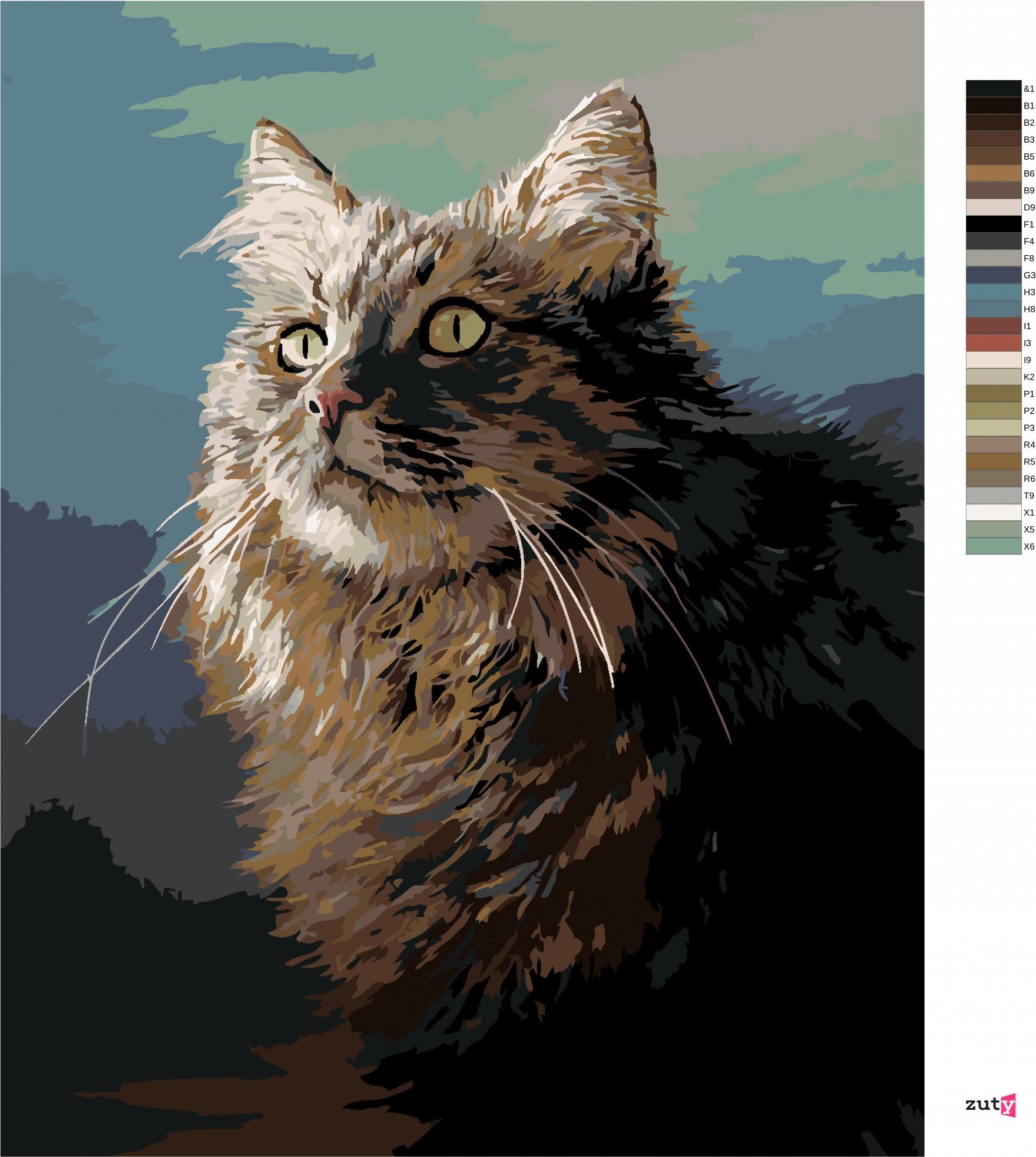 zuty Malování podle čísel – KOČKA (JOE HAUTMAN) - Rozměr: 40x50 cm, Rámování: Varianta: vypnuté plátno na rám - obrázek 8