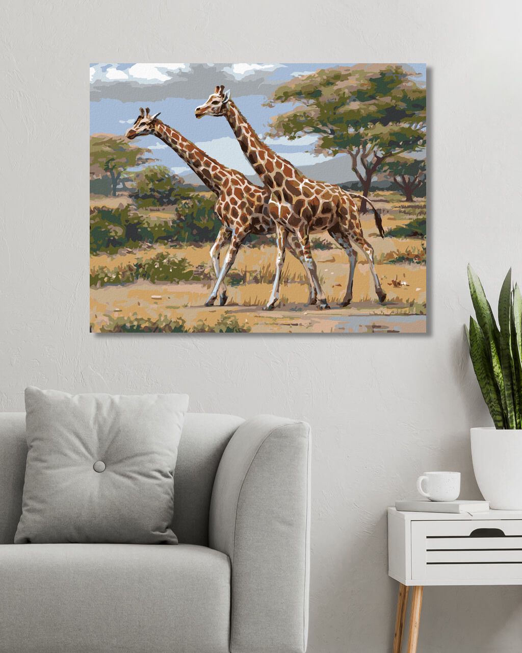 zuty Malování podle čísel - AFRICKÉ SAFARI ŽIRAFY (JOE HAUTMAN) - Rozměr: 40x50 cm, Rámování: Varianta: vypnuté plátno na rám - obrázek 5