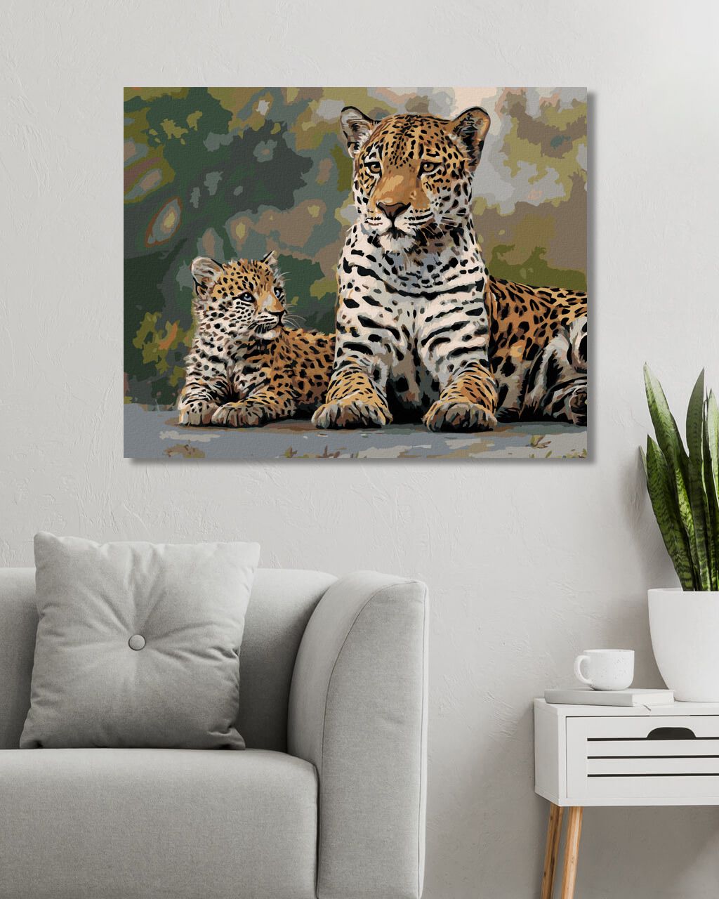 zuty Malování podle čísel – LEOPARD A MLÁDĚ (JOE HAUTMAN) - Rozměr: 40x50 cm, Rámování: Varianta: vypnuté plátno na rám - obrázek 10