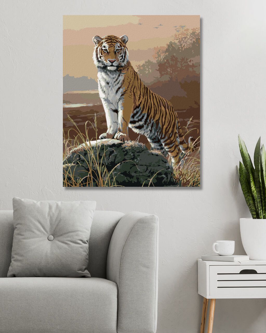 zuty Malování podle čísel – MAJESTÁTNÍ TYGR (JOE HAUTMAN) - Rozměr: 40x50 cm, Rámování: Varianta: vypnuté plátno na rám - obrázek 6