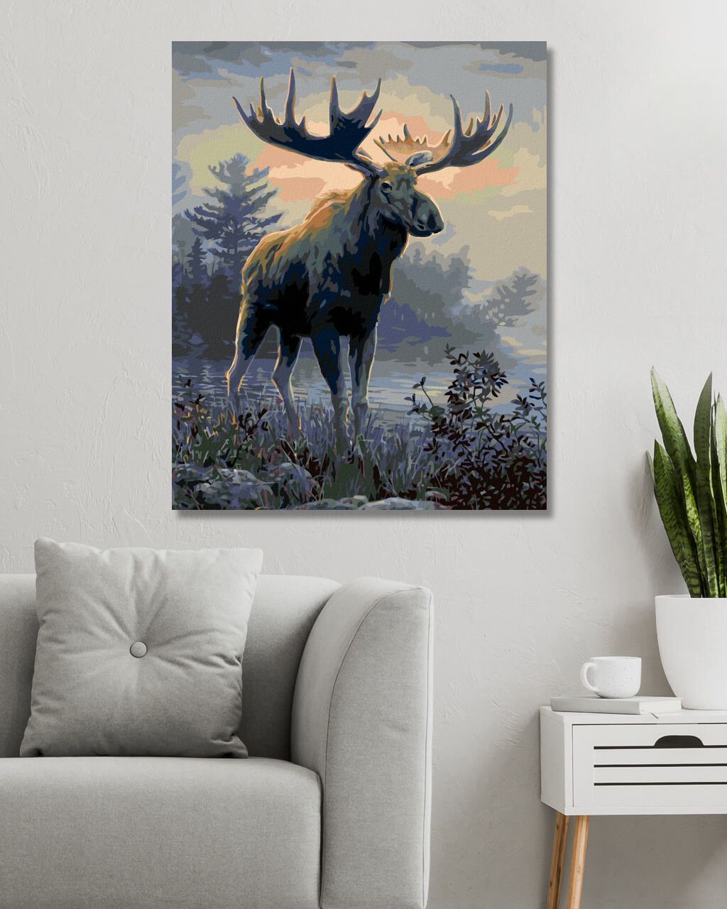 zuty Malování podle čísel - LOS U RYBNÍKA (JOE HAUTMAN) - Rozměr: 40x50 cm, Rámování: Varianta: vypnuté plátno na rám - obrázek 9