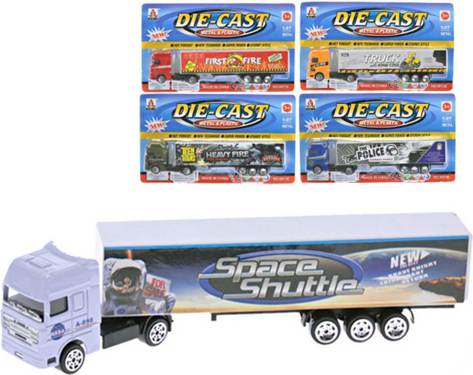 Dudlu Auto kamion kontejnerový 20cm kov 1:87 volný chod 5 druhů - obrázek 1