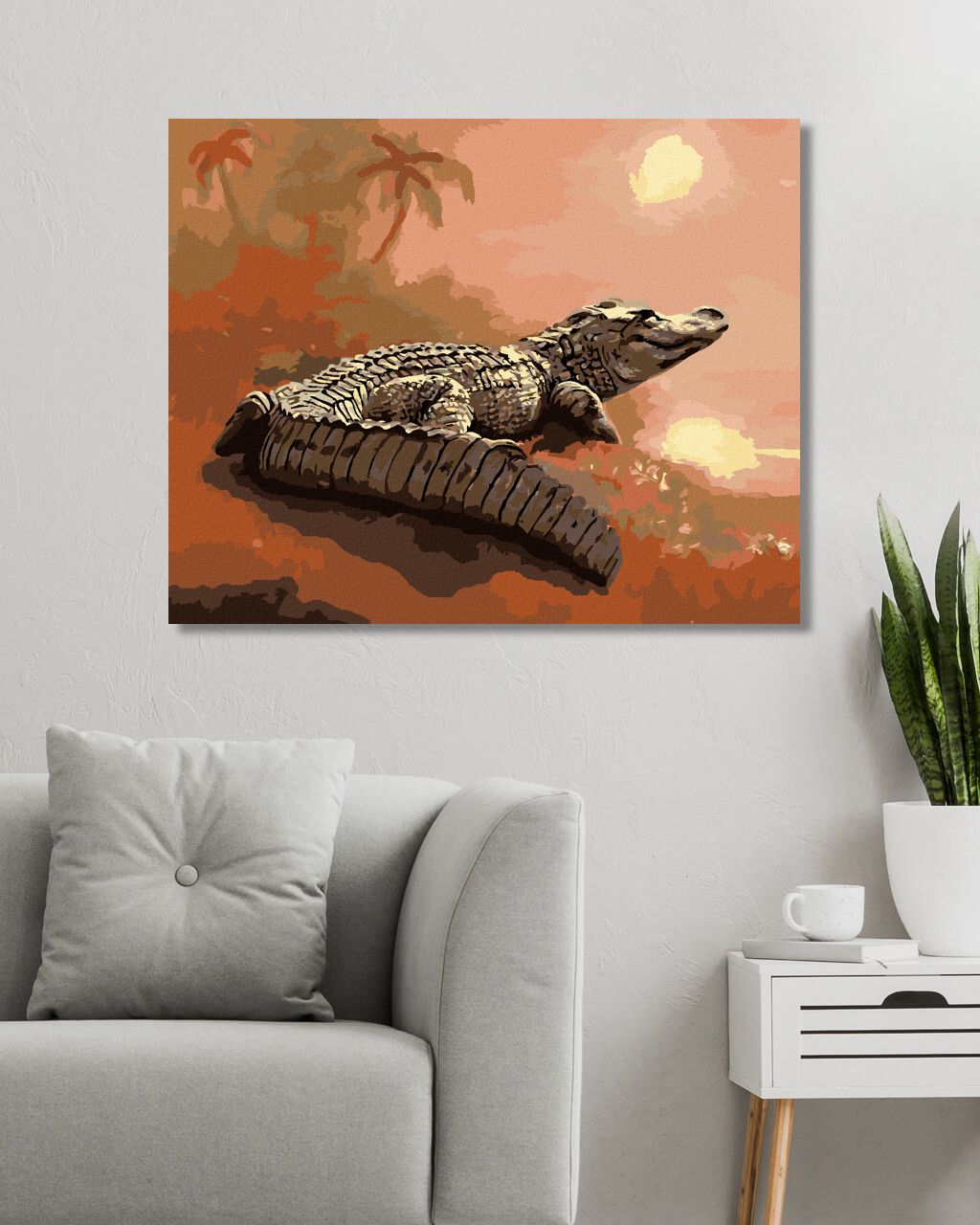 zuty Malování podle čísel - ALIGÁTOR HLEDÍCÍ DO VODY (D. RUSTY RUST) - Rozměr: 40x50 cm, Rámování: Varianta: bez rámu a bez vypnutí plátna - obrázek 5
