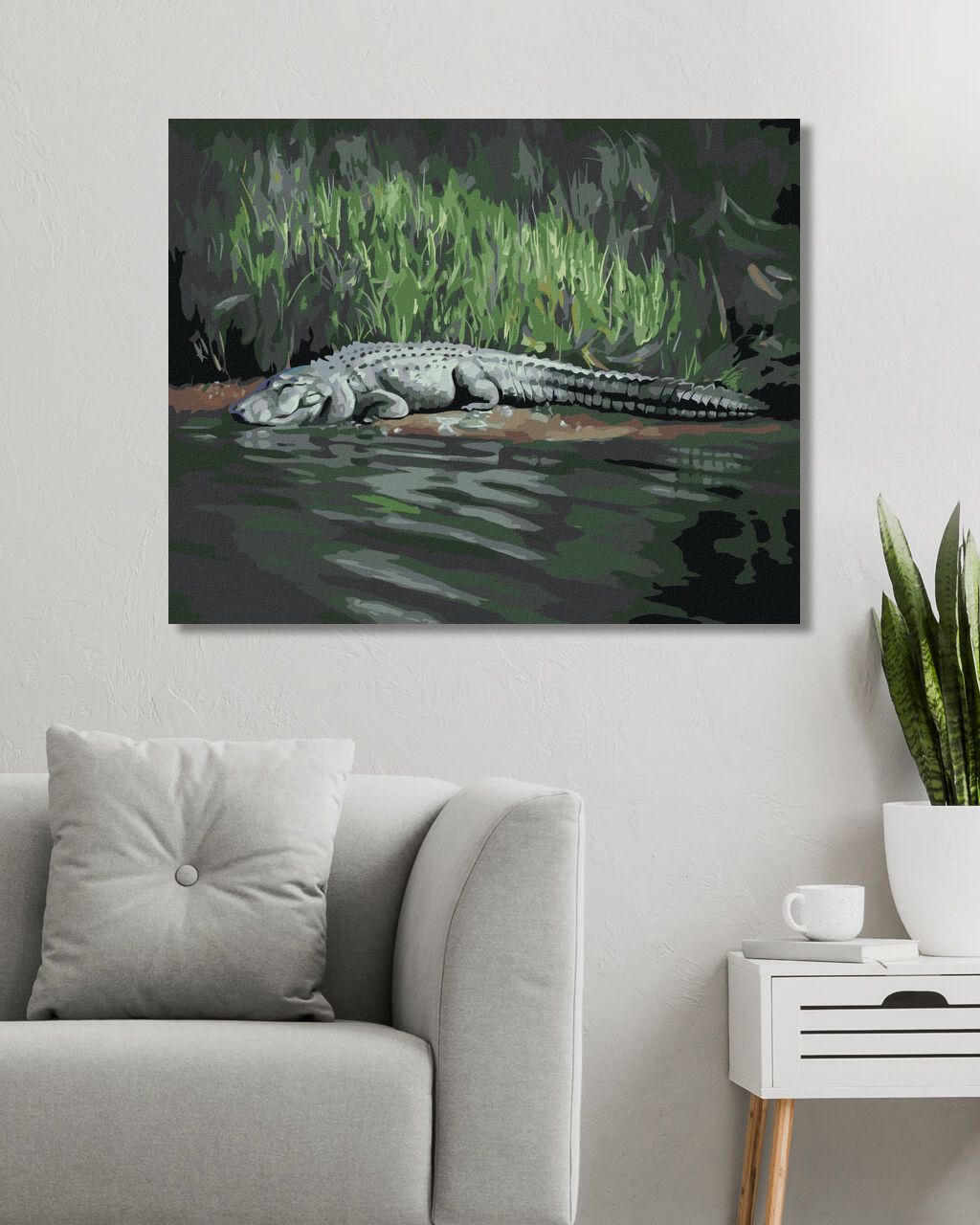 zuty Malování podle čísel - ALIGÁTOR LEŽÍCÍ U VODY V (D. RUSTY RUST) - Rozměr: 40x50 cm, Rámování: Varianta: bez rámu a bez vypnutí plátna - obrázek 9