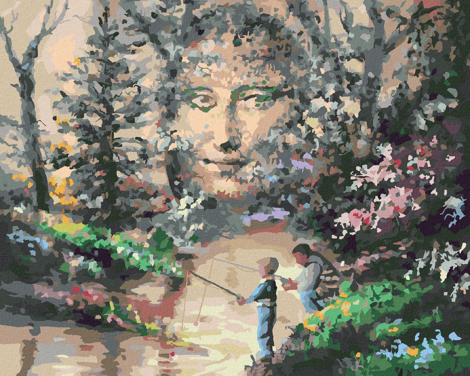 zuty Malování podle čísel - RYBAŘENÍ A MONA LISA (D. RUSTY RUST) - Rozměr: 40x50 cm, Rámování: Varianta: vypnuté plátno na rám - obrázek 1