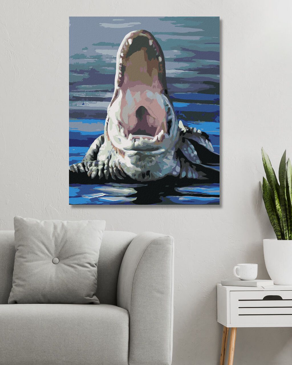 zuty Malování podle čísel - ALIGÁTOR VE VODĚ S OTEVŘENOU TLAMOU (D. RUSTY RUST) - Rozměr: 40x50 cm, Rámování: Varianta: vypnuté plátno na rám - obrázek 4