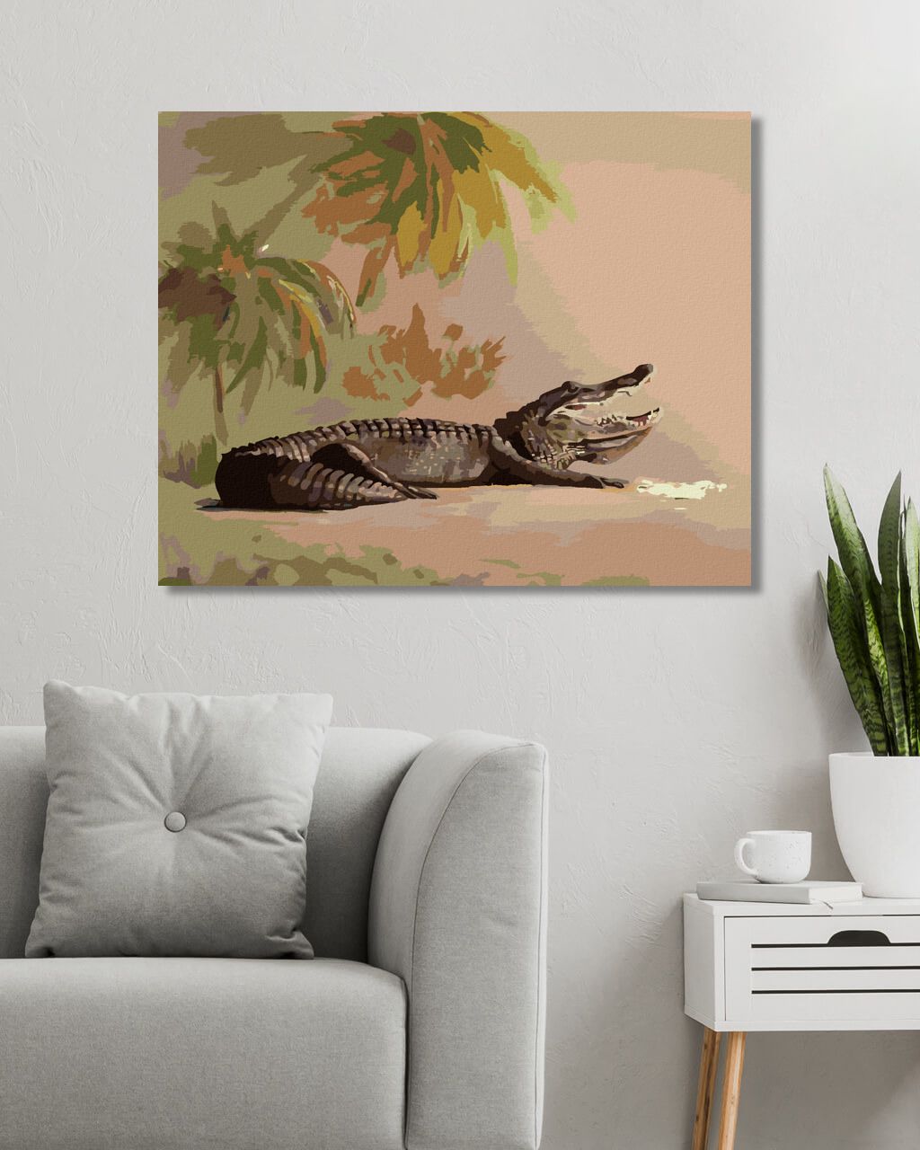 zuty Malování podle čísel - LEŽÍCÍ ALIGÁTOŘI A PALMY (D. RUSTY RUST) - Rozměr: 40x50 cm, Rámování: Varianta: vypnuté plátno na rám - obrázek 7