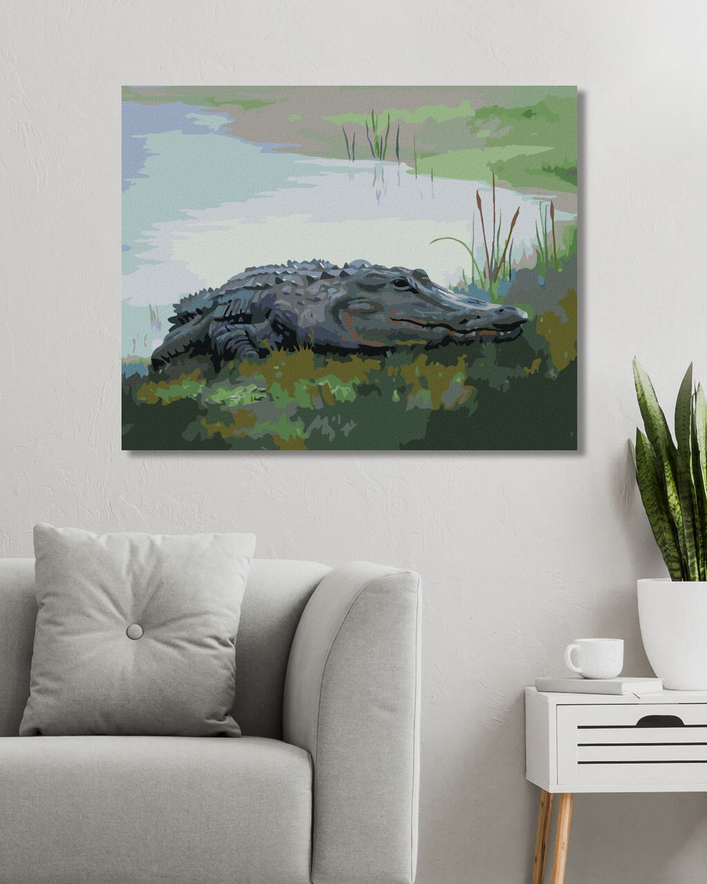 zuty Malování podle čísel - ALIGÁTOR LEŽÍCÍ U VODY VI (D. RUSTY RUST) - Rozměr: 40x50 cm, Rámování: Varianta: vypnuté plátno na rám - obrázek 8