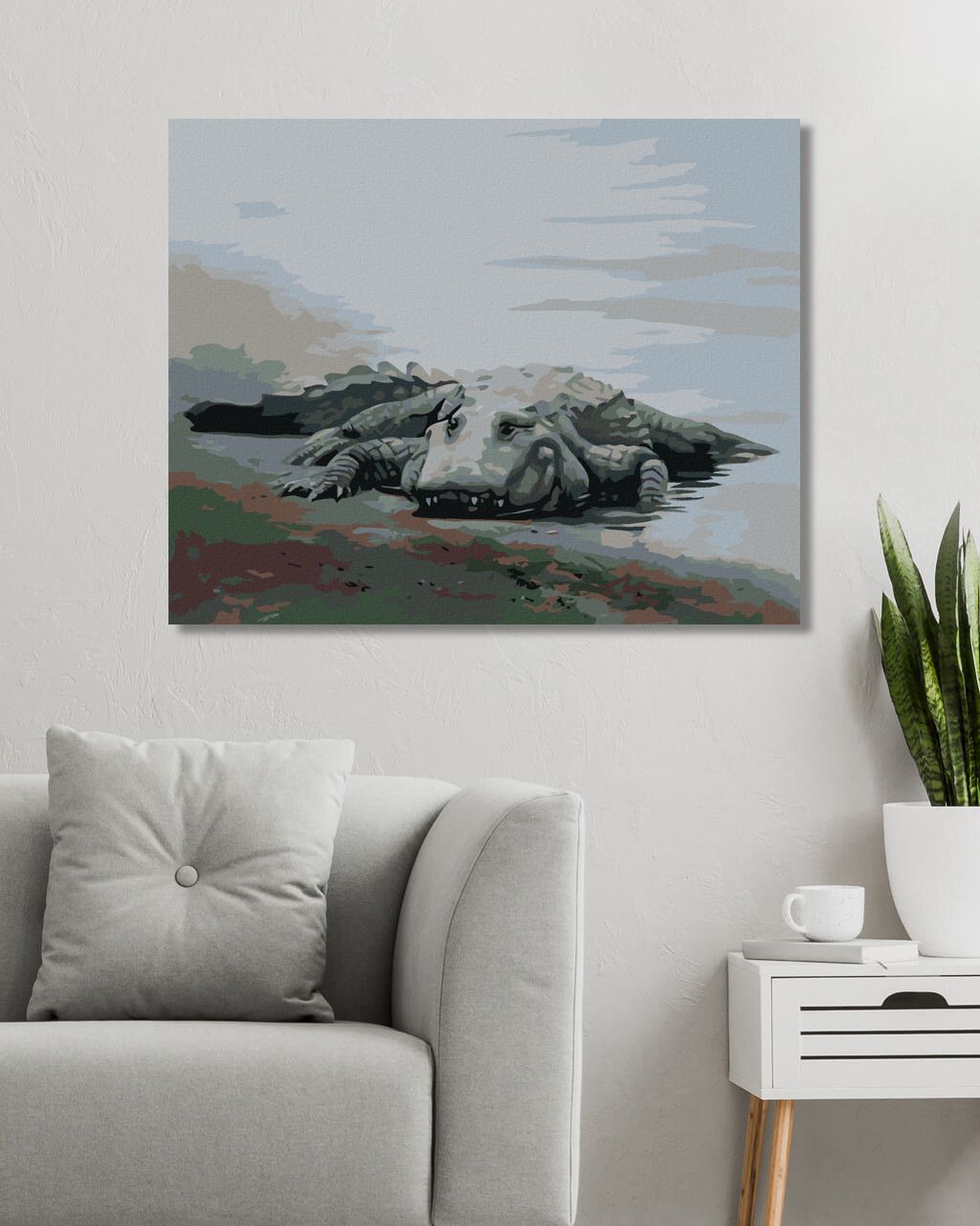 zuty Malování podle čísel - ALIGÁTOR LEŽÍCÍ U VODY IV (D. RUSTY RUST) - Rozměr: 40x50 cm, Rámování: Varianta: vypnuté plátno na rám - obrázek 9