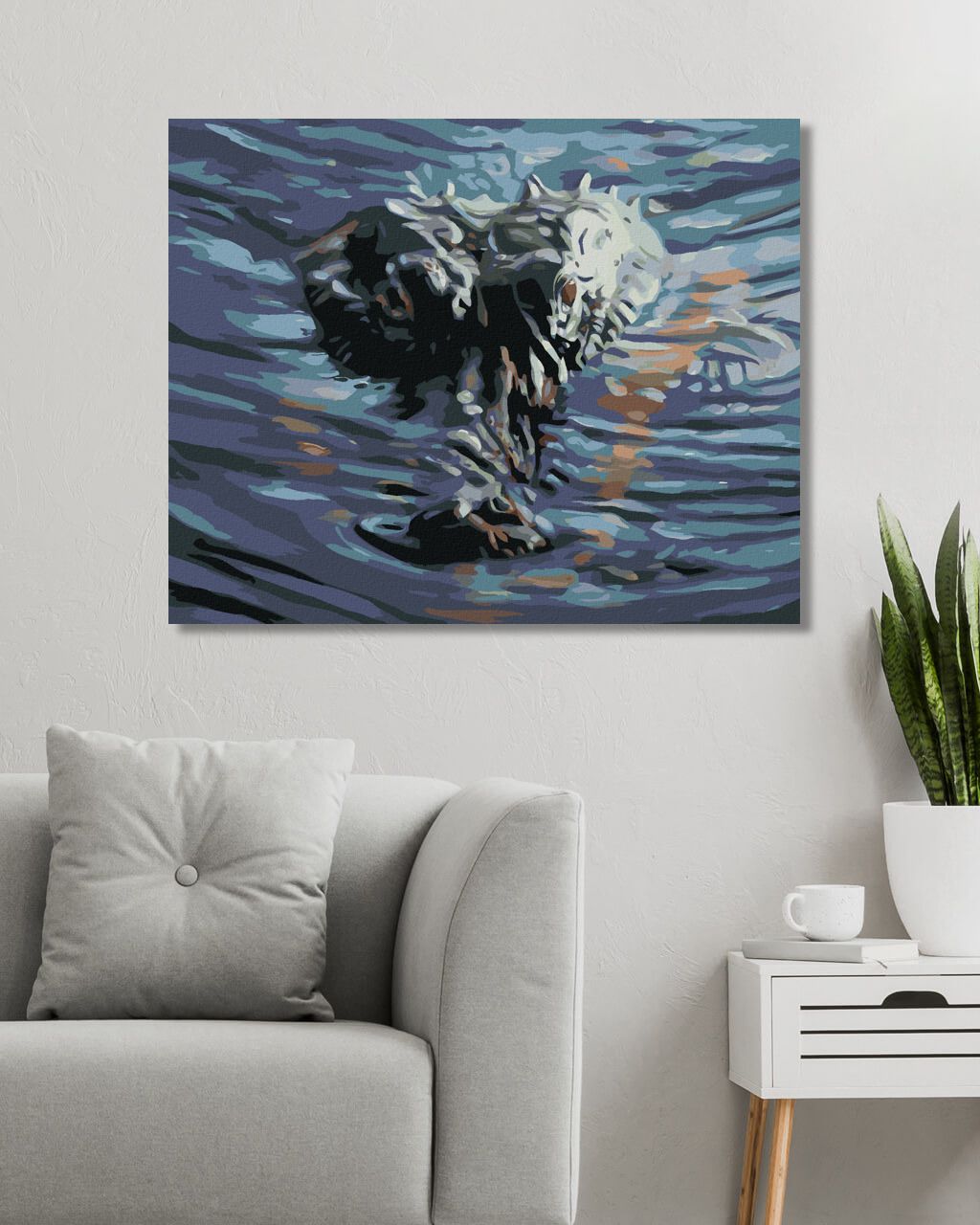 zuty Malování podle čísel - ALIGÁTOR HLAVE VE VODĚ (D. RUSTY RUST) - Rozměr: 40x50 cm, Rámování: Varianta: bez rámu a bez vypnutí plátna - obrázek 6
