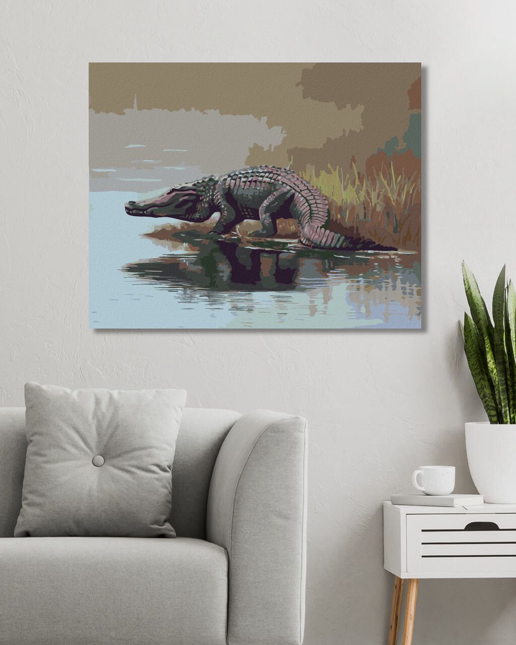 zuty Malování podle čísel - ALIGÁTOR JDOUCÍ DO VODY (D. RUSTY RUST) - Rozměr: 40x50 cm, Rámování: Varianta: bez rámu a bez vypnutí plátna - obrázek 4