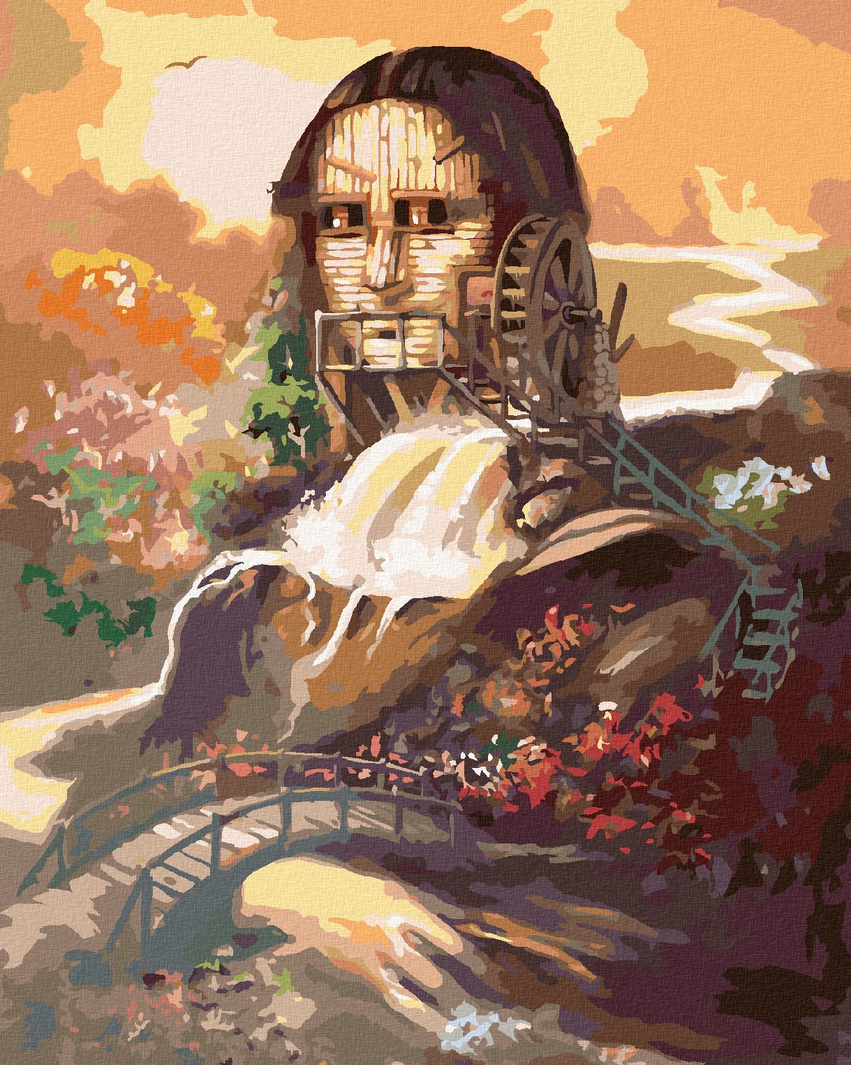 zuty Malování podle čísel - MONA LISA A VODNÍ MLÝN (D. RUSTY RUST) - Rozměr: 40x50 cm, Rámování: Varianta: bez rámu a bez vypnutí plátna - obrázek 1