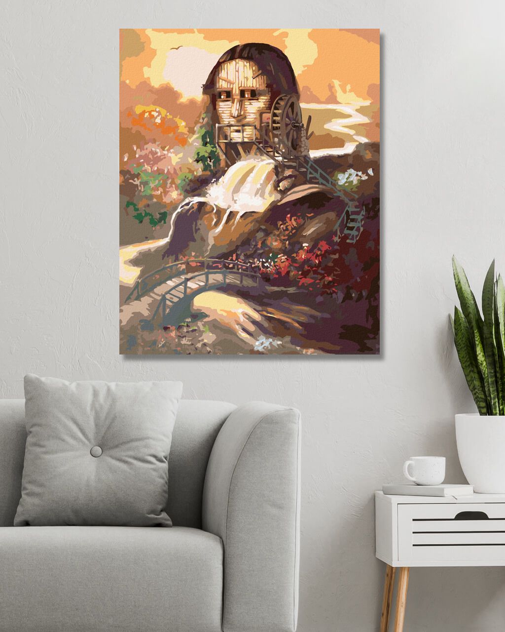 zuty Malování podle čísel - MONA LISA A VODNÍ MLÝN (D. RUSTY RUST) - Rozměr: 40x50 cm, Rámování: Varianta: bez rámu a bez vypnutí plátna - obrázek 6