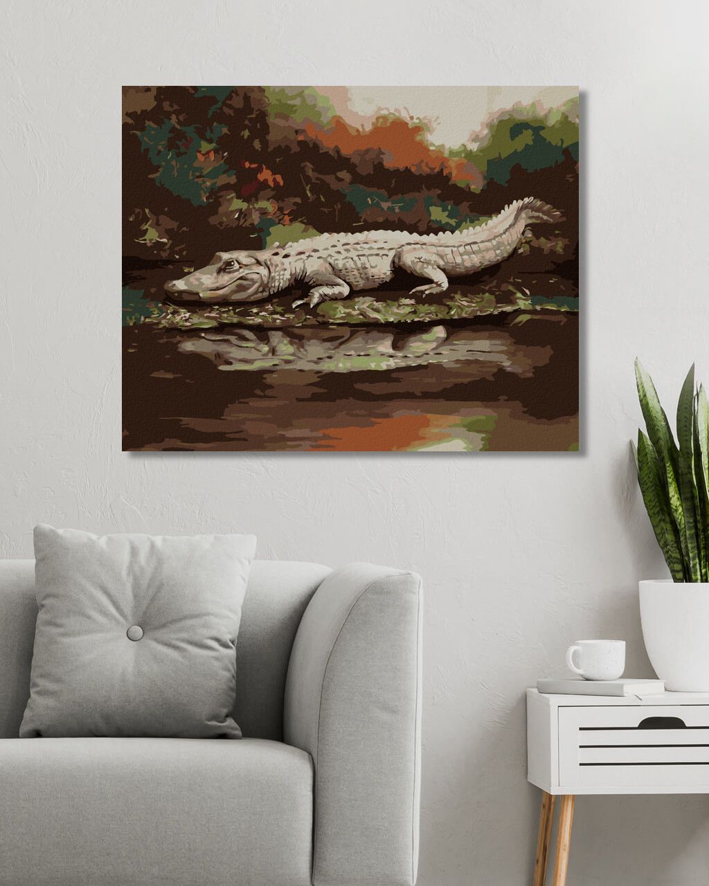 zuty Malování podle čísel - ALIGÁTOR LEŽÍCÍ U VODY VII (D. RUSTY RUST) - Rozměr: 40x50 cm, Rámování: Varianta: bez rámu a bez vypnutí plátna - obrázek 9