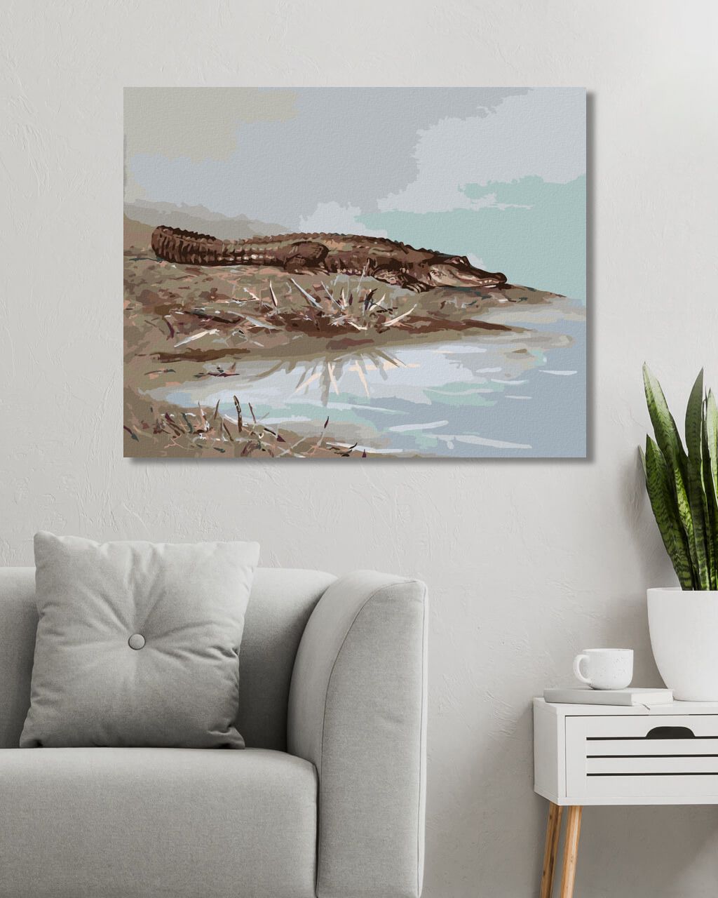 zuty Malování podle čísel - ALIGÁTOR LEŽÍCÍ U VODY (D. RUSTY RUST) - Rozměr: 40x50 cm, Rámování: Varianta: vypnuté plátno na rám - obrázek 11