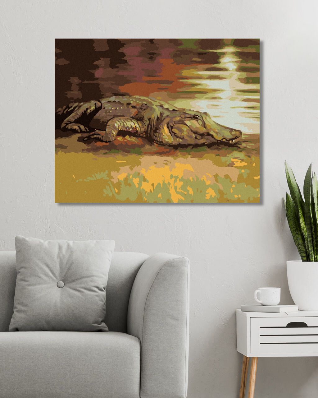 zuty Malování podle čísel - ALIGÁTOR LEŽÍCÍ U VODY (D. RUSTY RUST) - Rozměr: 40x50 cm, Rámování: Varianta: vypnuté plátno na rám - obrázek 12