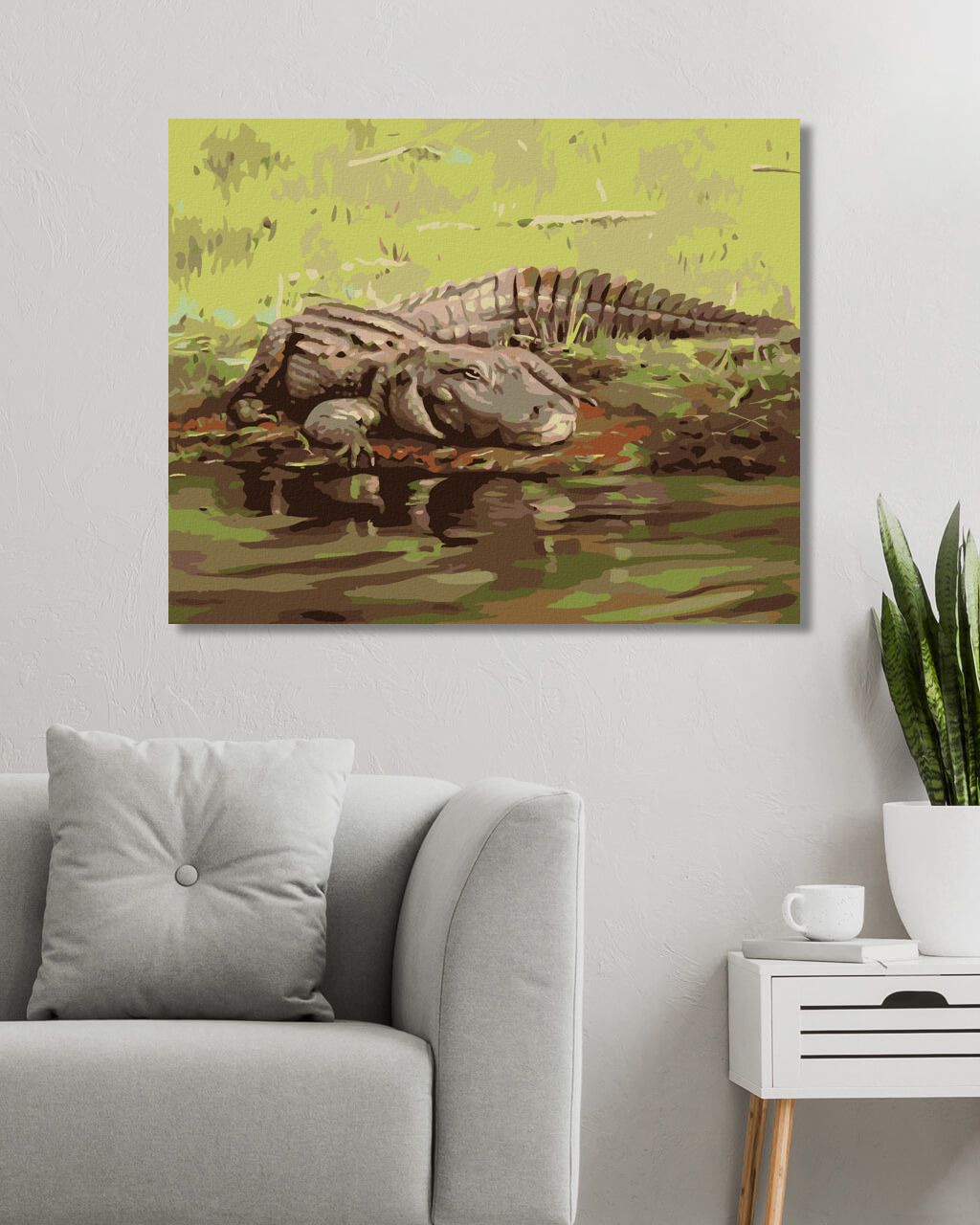 zuty Malování podle čísel - ALIGÁTOR LEŽÍCÍ U VODY II (D. RUSTY RUST) - Rozměr: 40x50 cm, Rámování: Varianta: vypnuté plátno na rám - obrázek 8