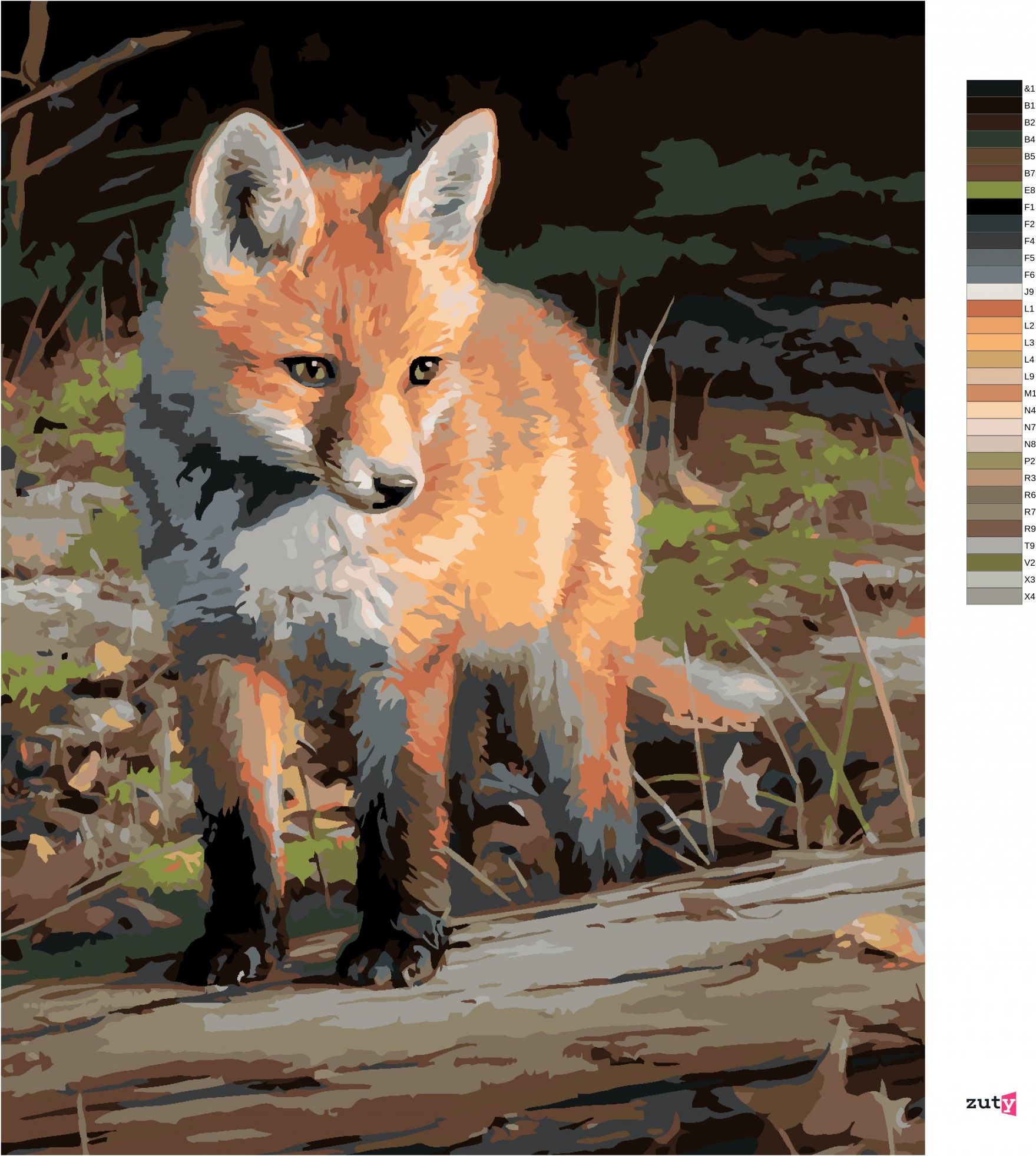 zuty Malování podle čísel – MLÁDĚ LIŠKY (JOE HAUTMAN) - Rozměr: 40x50 cm, Rámování: Varianta: bez rámu a bez vypnutí plátna - obrázek 10